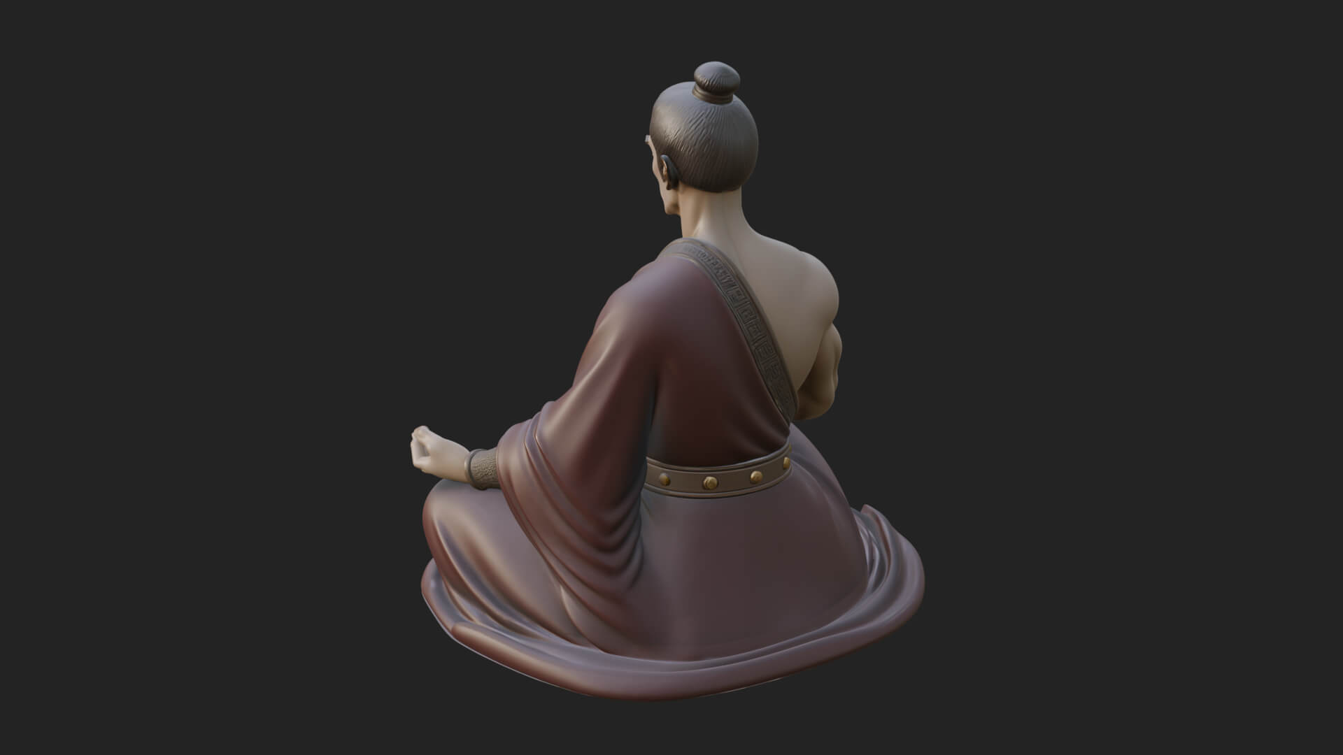 Kneeling Robed Man Statue Design 3 3D Print Model 3D Model