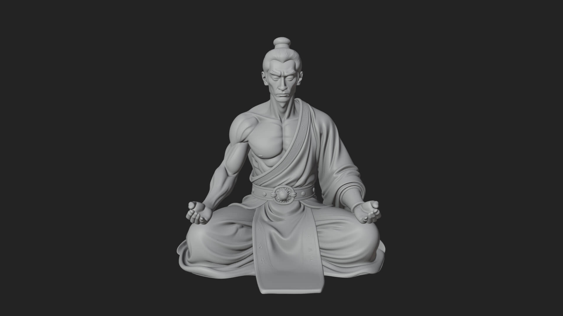 Kneeling Robed Man Statue Design 3 3D Print Model 3D Model