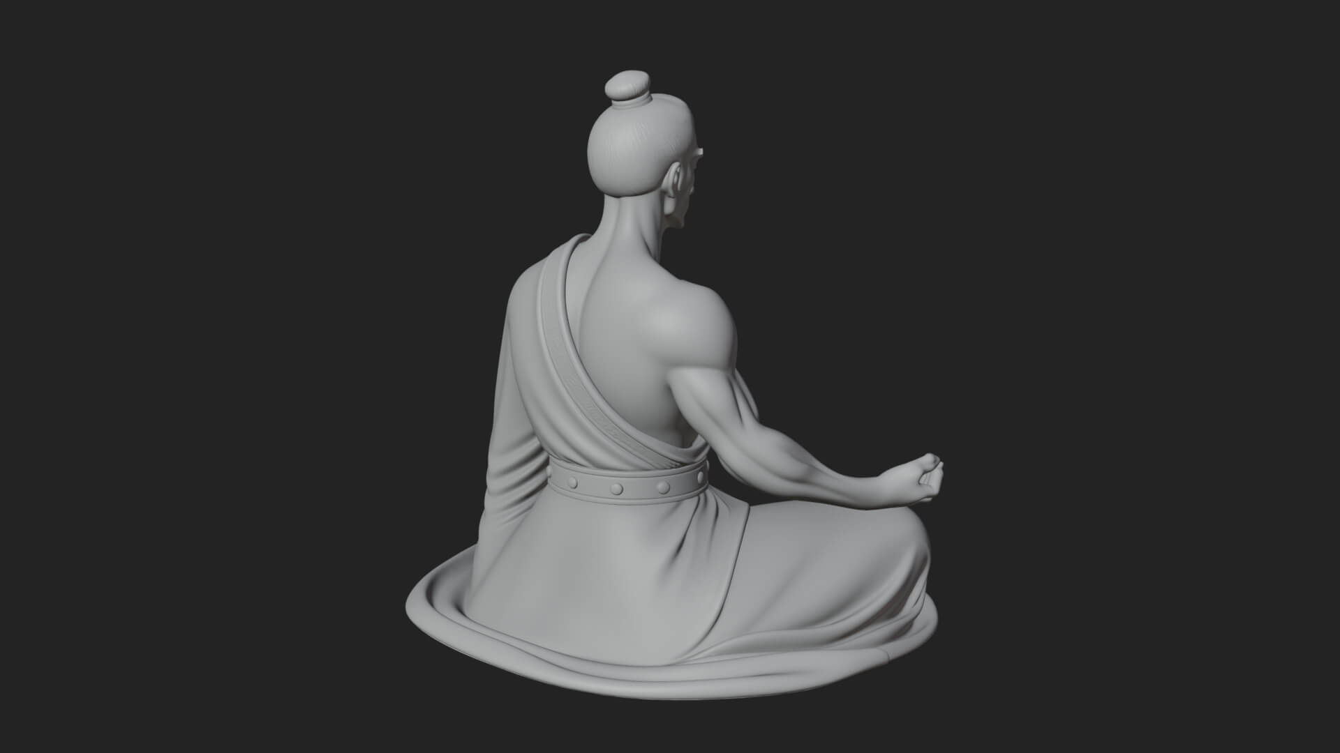 Kneeling Robed Man Statue Design 3 3D Print Model 3D Model