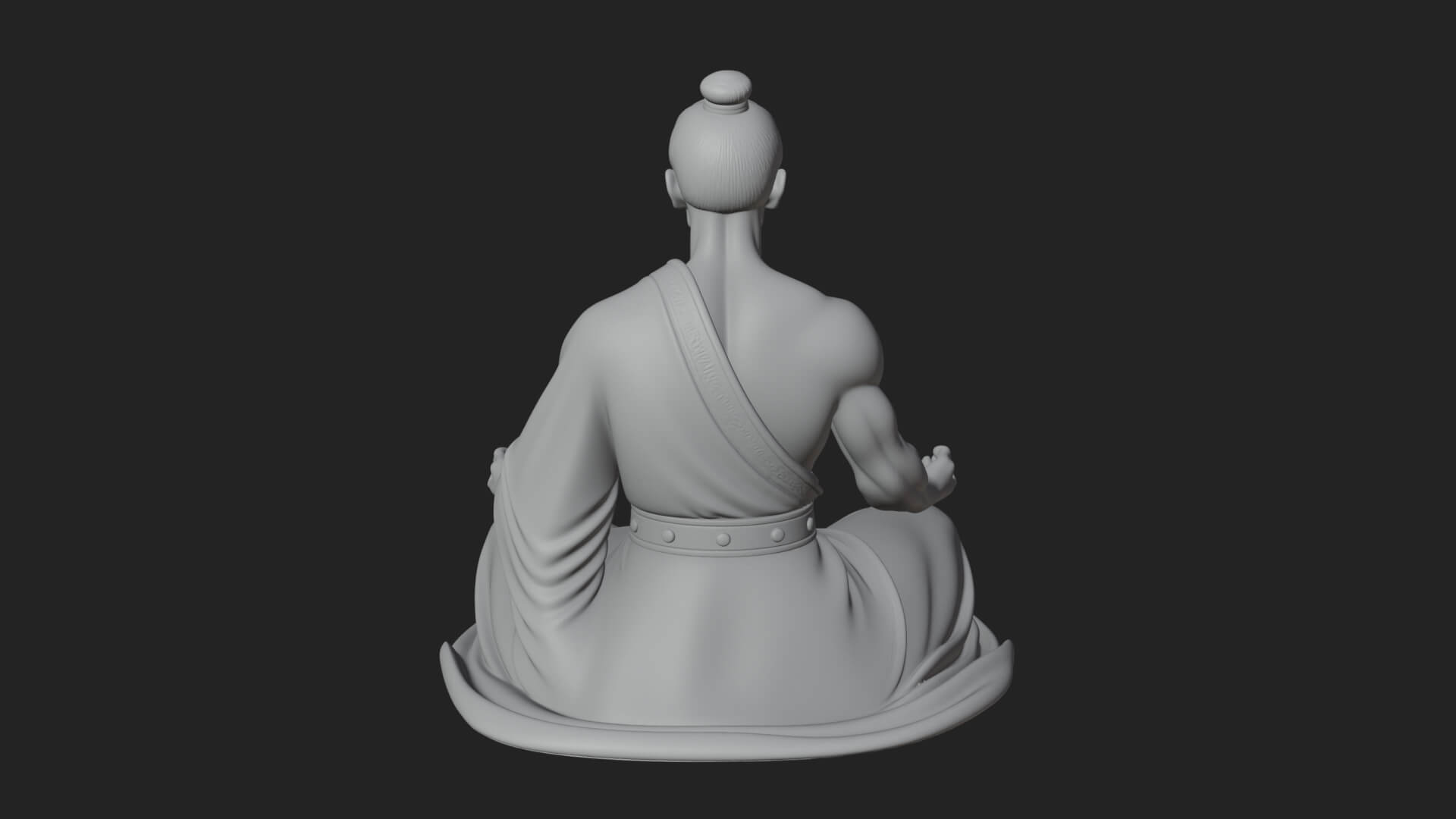 Kneeling Robed Man Statue Design 3 3D Print Model 3D Model