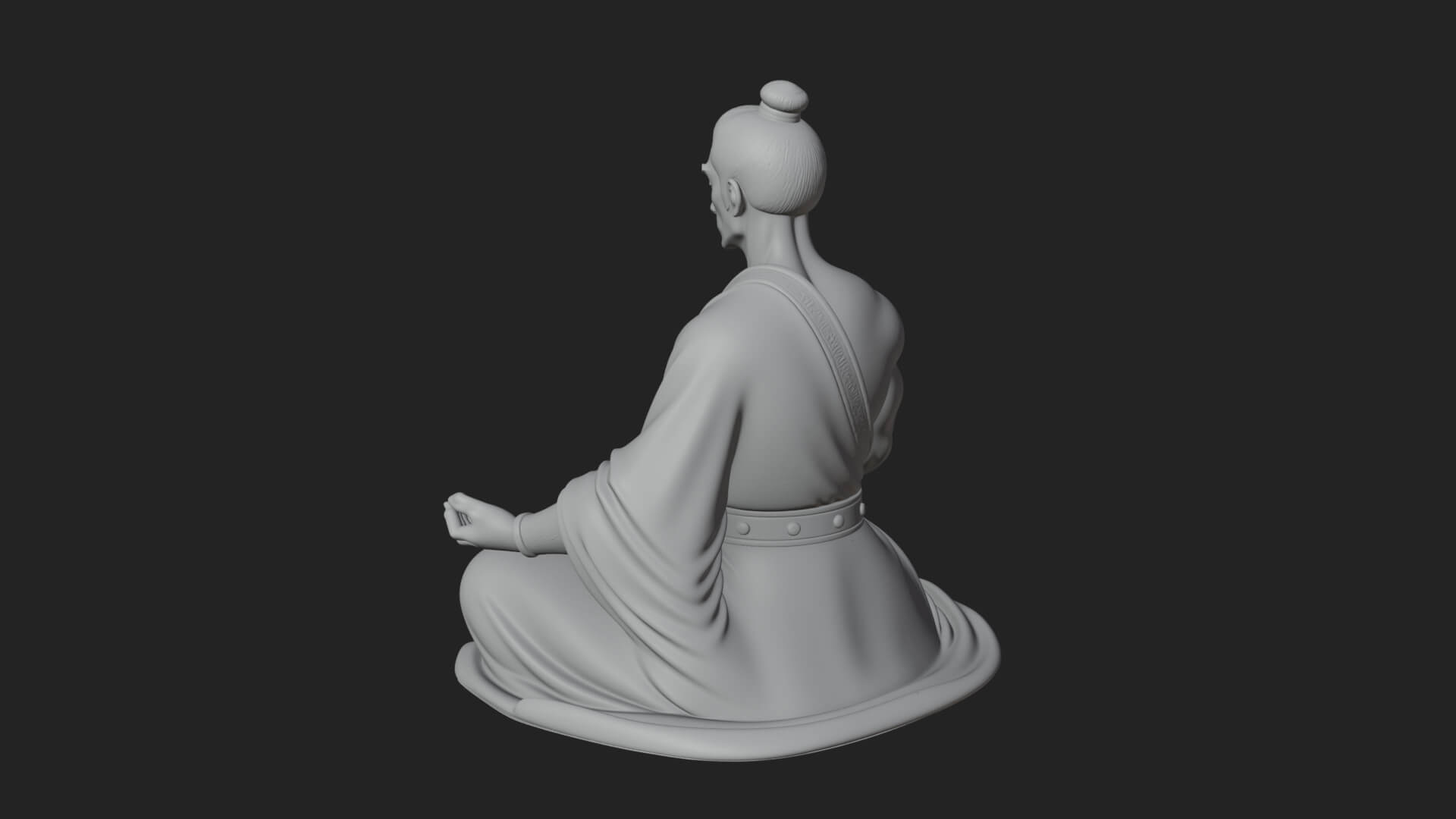 Kneeling Robed Man Statue Design 3 3D Print Model 3D Model