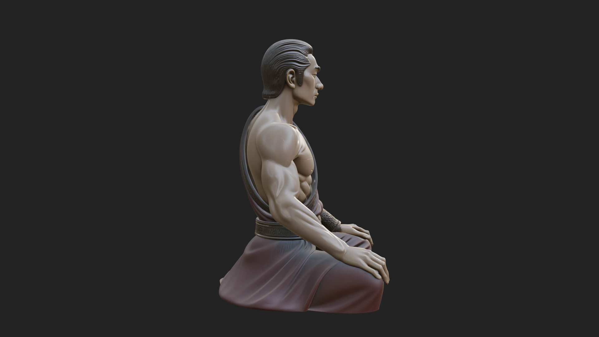 Kneeling Robed Man Statue Design 4 3D Print Model 3D Model