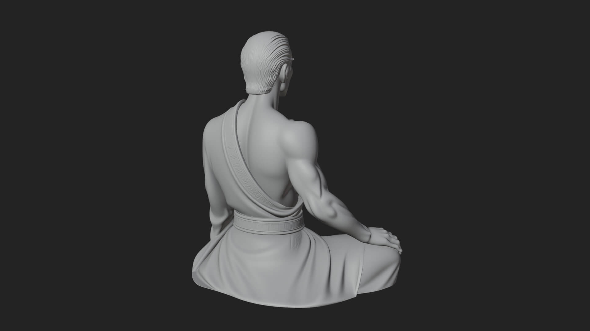 Kneeling Robed Man Statue Design 4 3D Print Model 3D Model