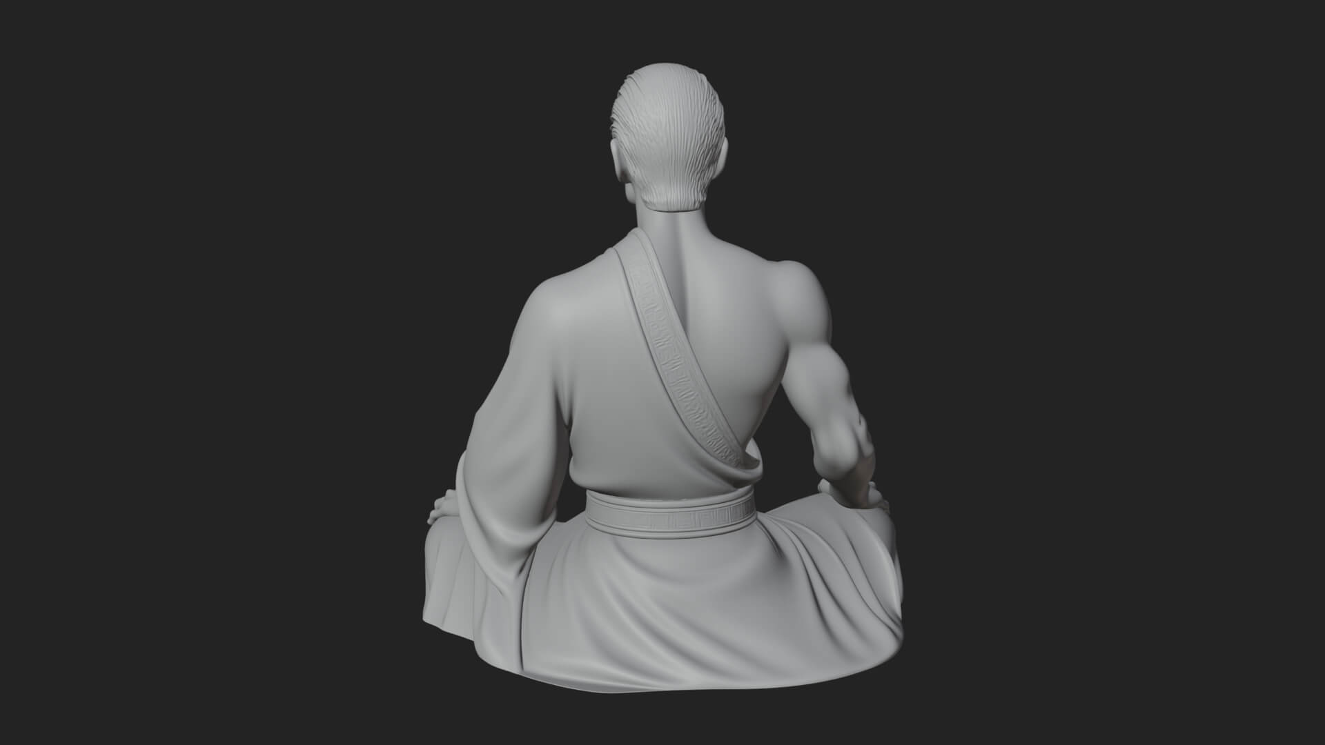 Kneeling Robed Man Statue Design 4 3D Print Model 3D Model