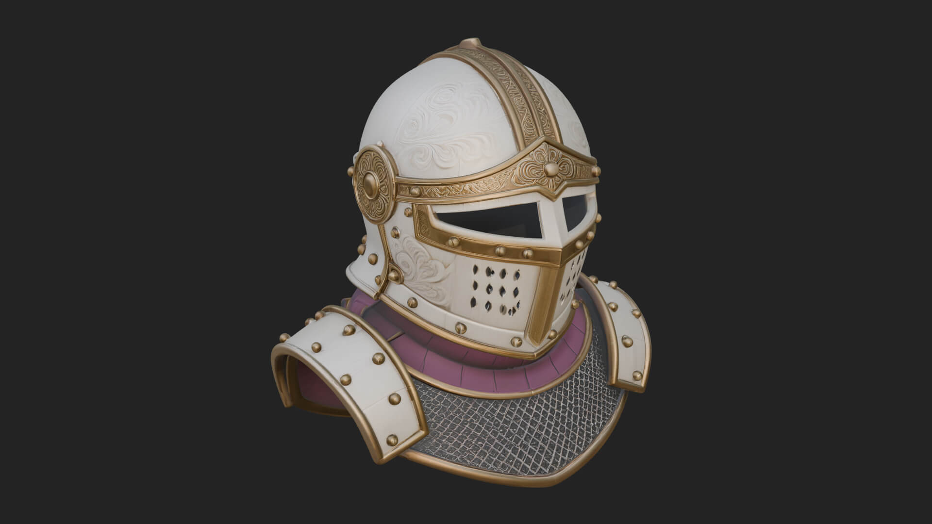 Knight Great Helm Bust Design 1 3D Print Model 3D Model