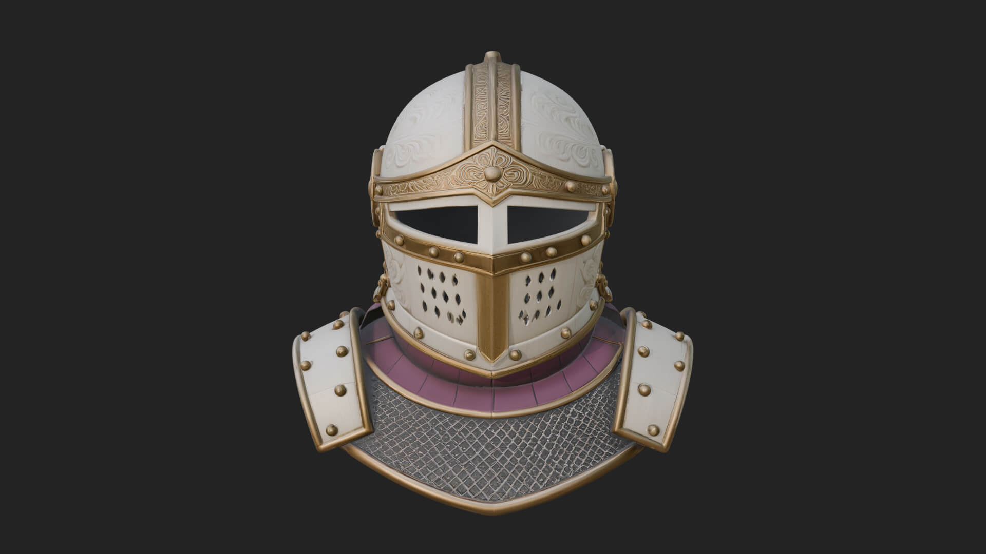 Knight Great Helm Bust Design 1 3D Print Model 3D Model