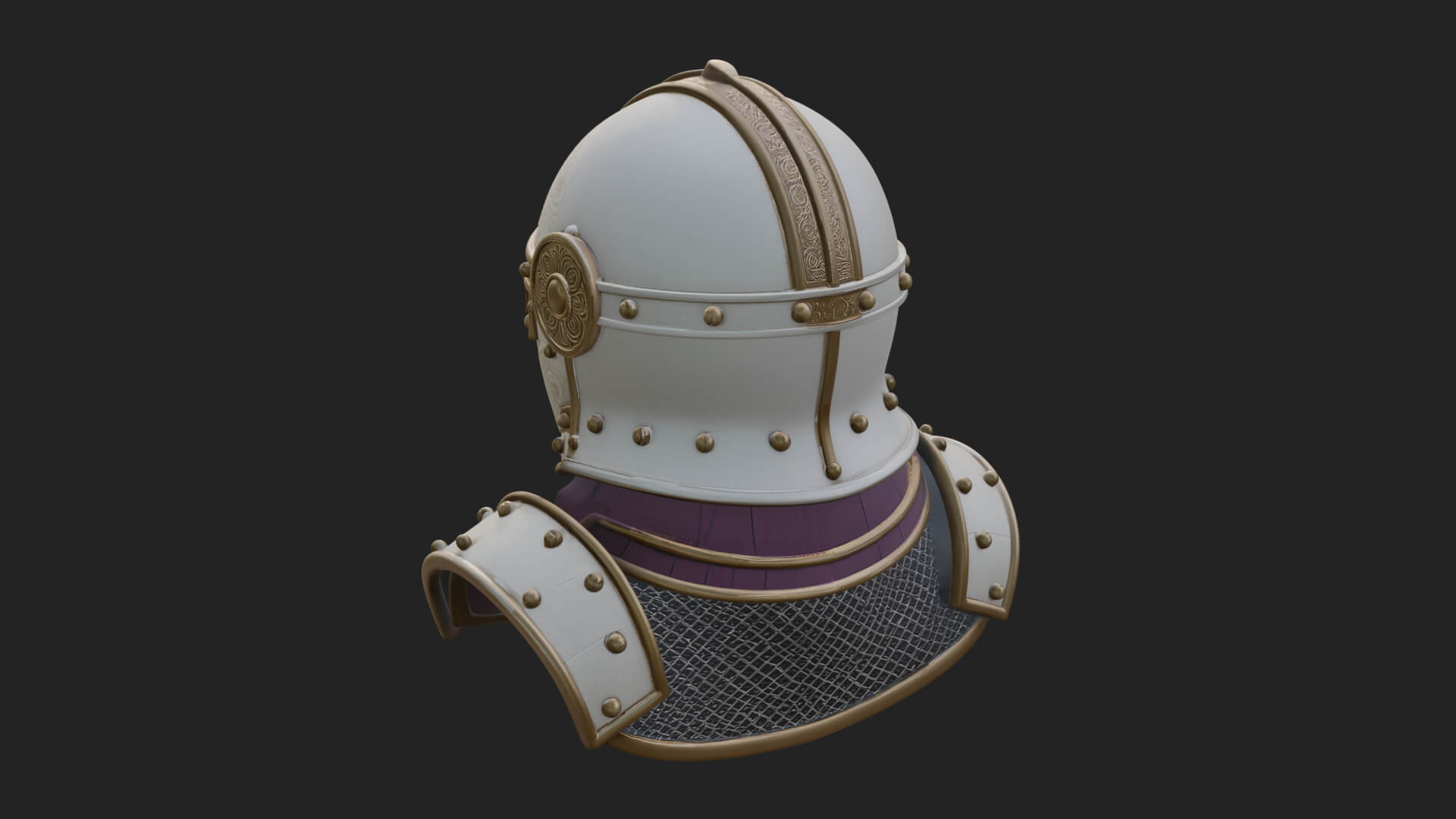 Knight Great Helm Bust Design 1 3D Print Model 3D Model