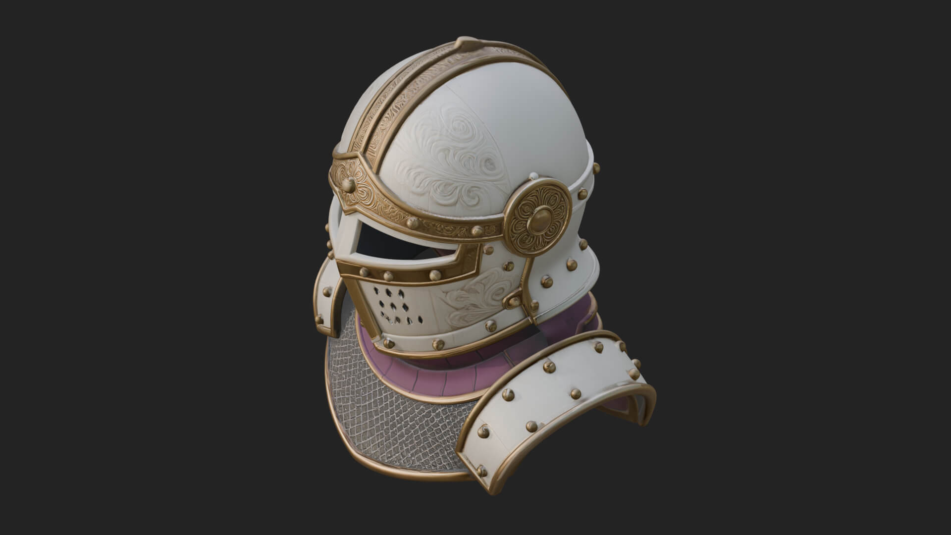 Knight Great Helm Bust Design 1 3D Print Model 3D Model