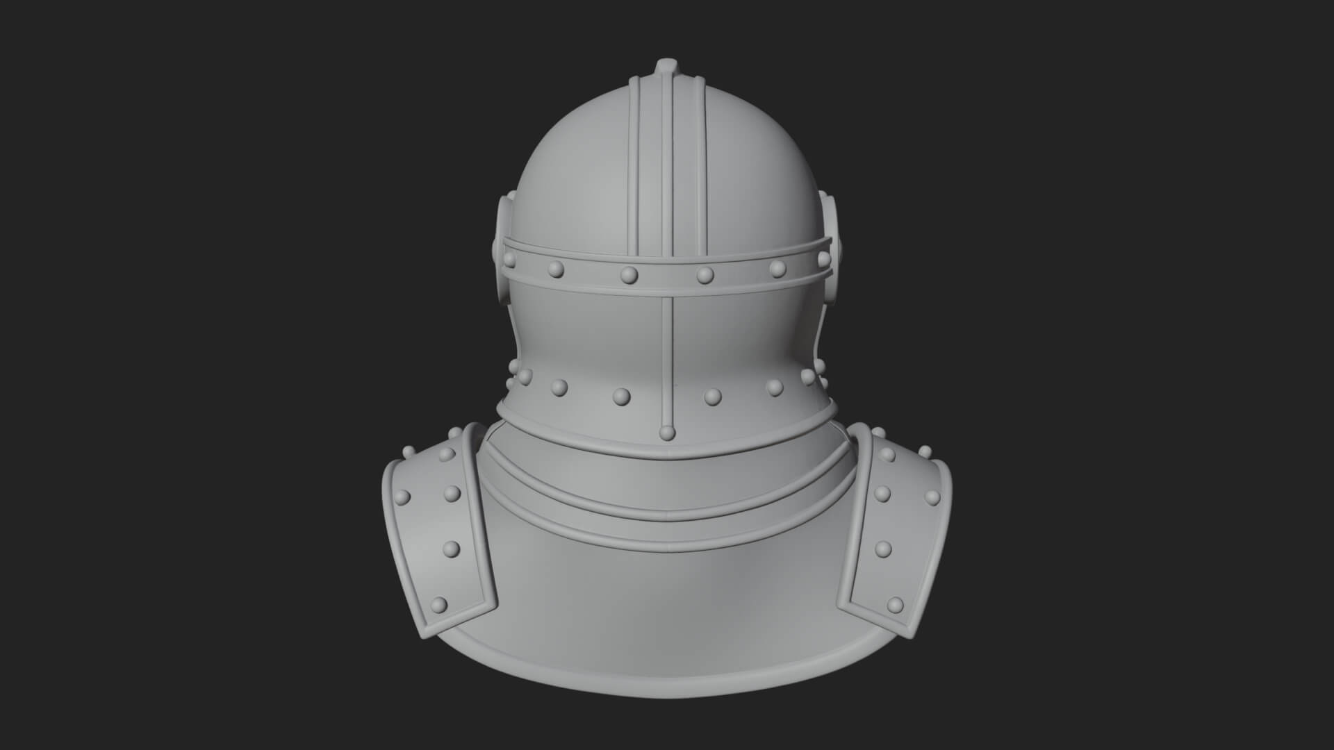 Knight Great Helm Bust Design 1 3D Print Model 3D Model