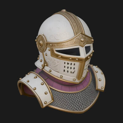 Knight Great Helm Bust Design 1 3D Print Model