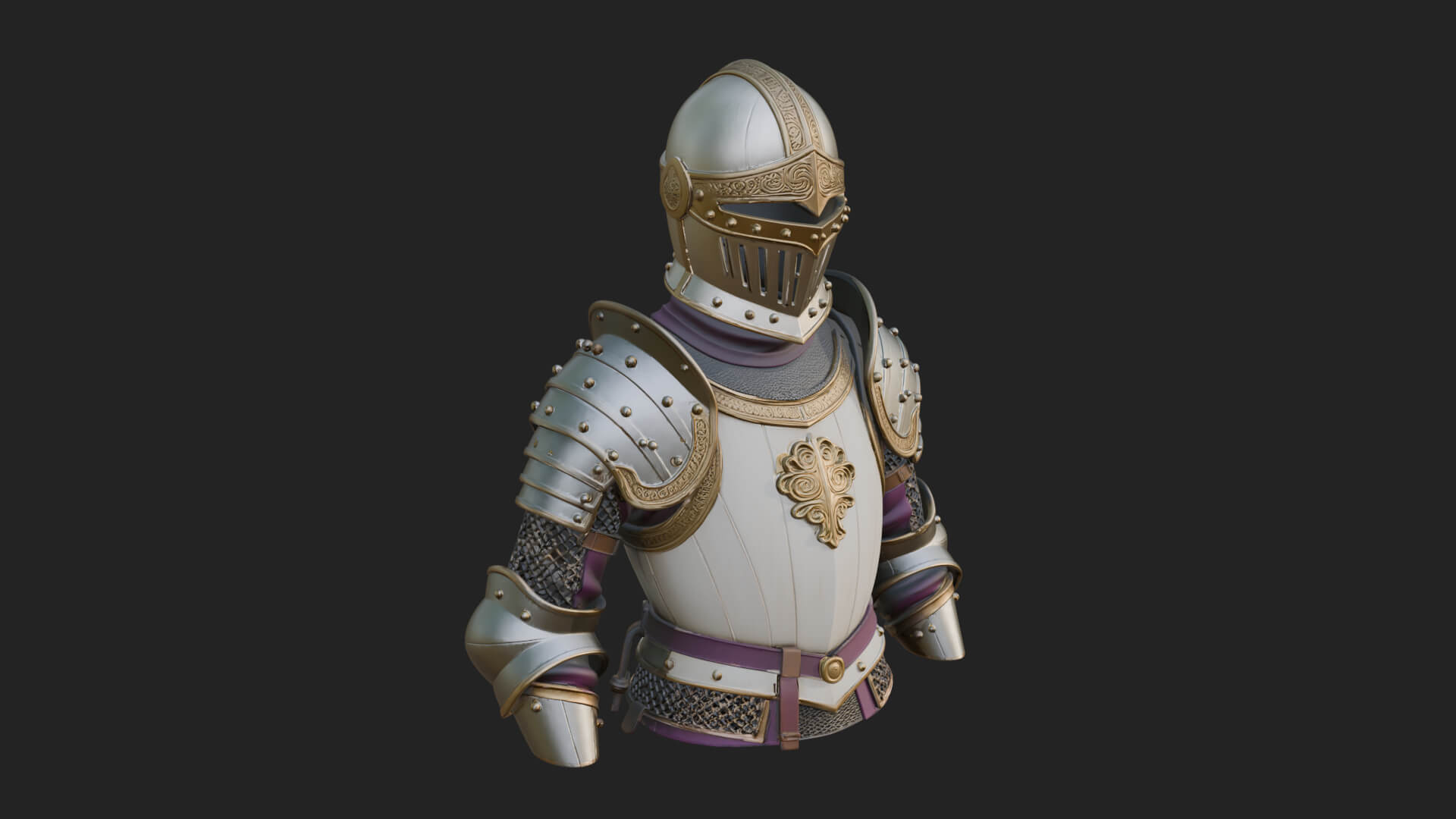 Knight Great Helm Bust Design 2 3D Print Model 3D Model