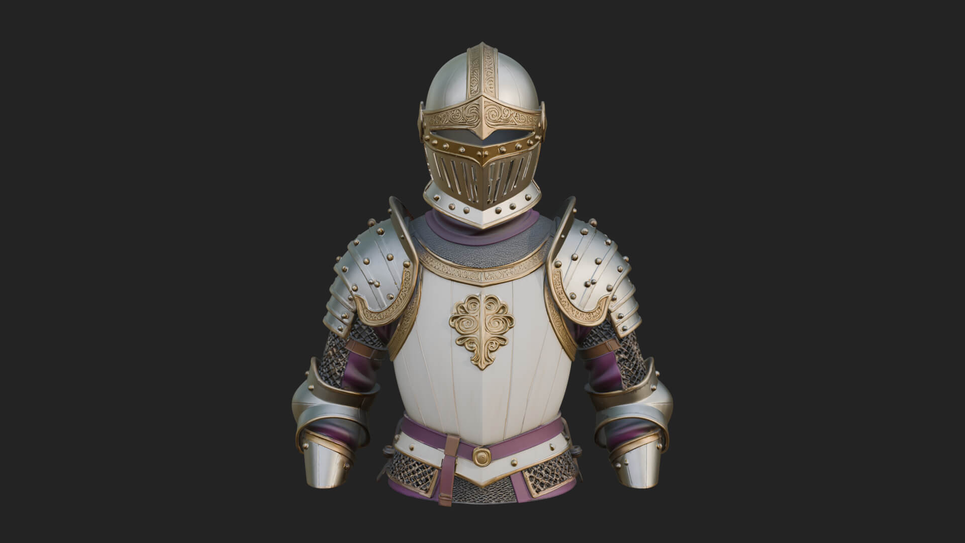 Knight Great Helm Bust Design 2 3D Print Model 3D Model