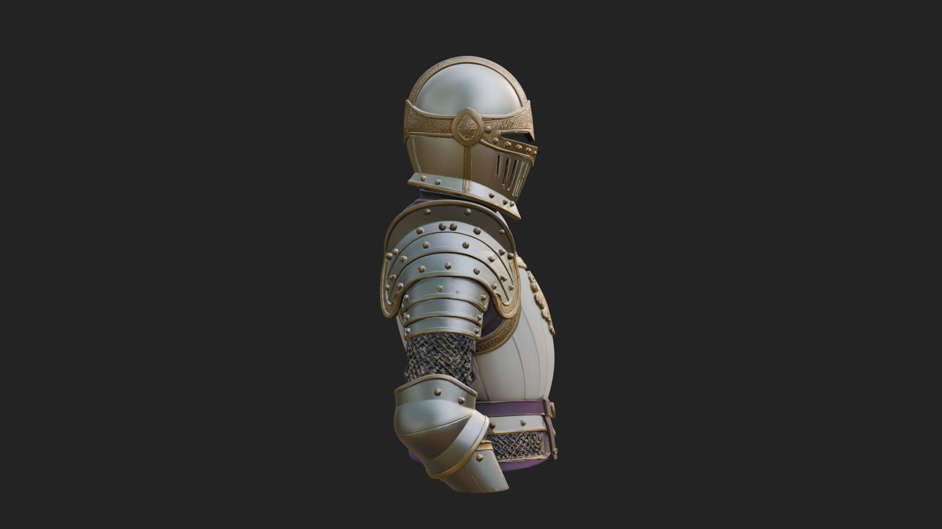 Knight Great Helm Bust Design 2 3D Print Model 3D Model