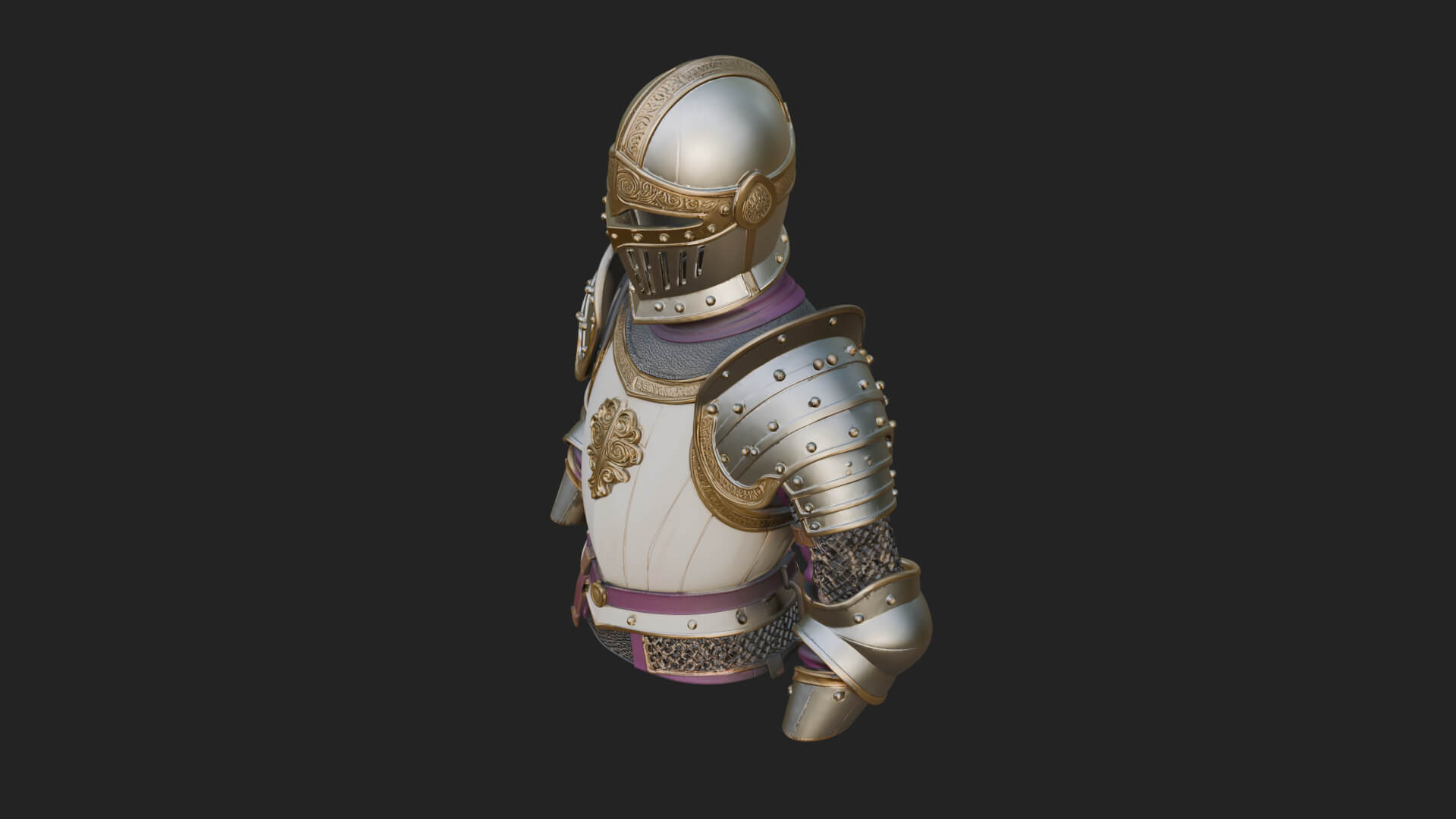 Knight Great Helm Bust Design 2 3D Print Model 3D Model
