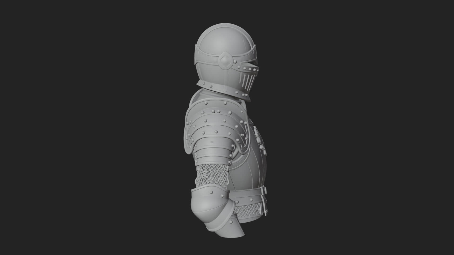 Knight Great Helm Bust Design 2 3D Print Model 3D Model