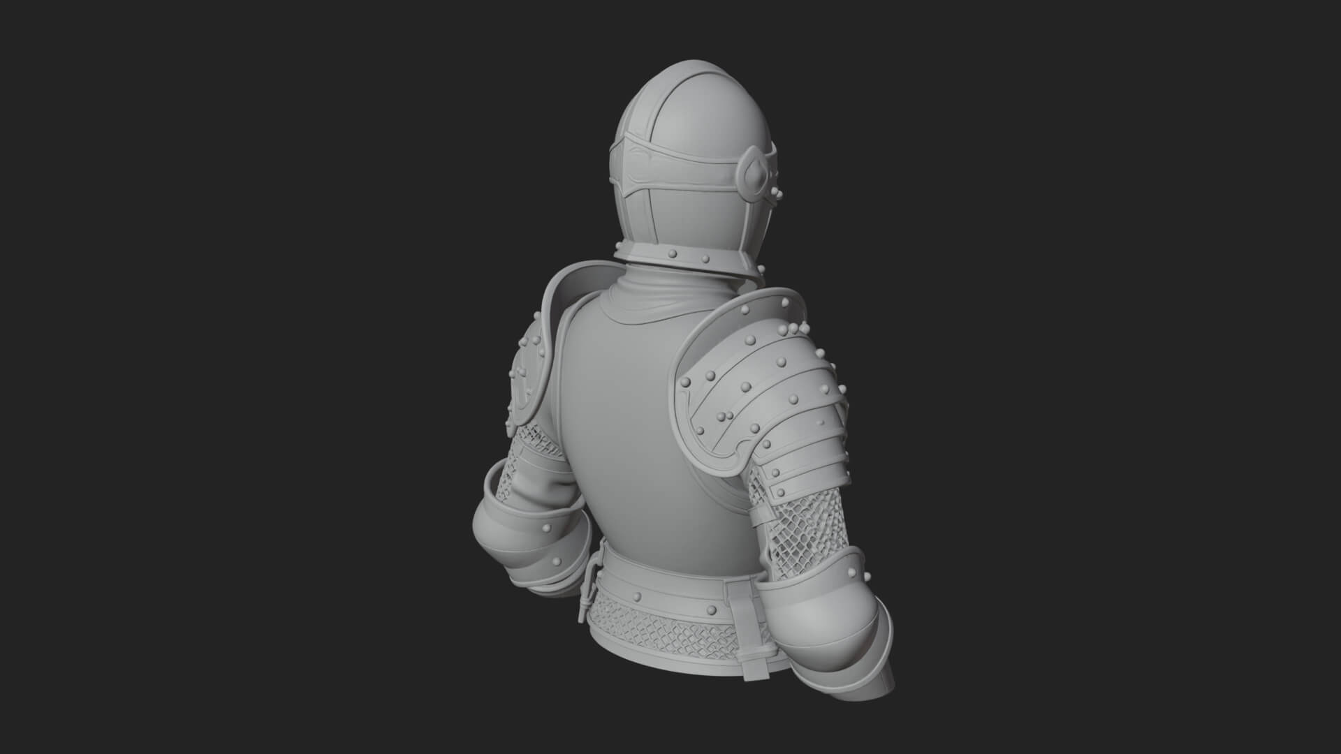 Knight Great Helm Bust Design 2 3D Print Model 3D Model