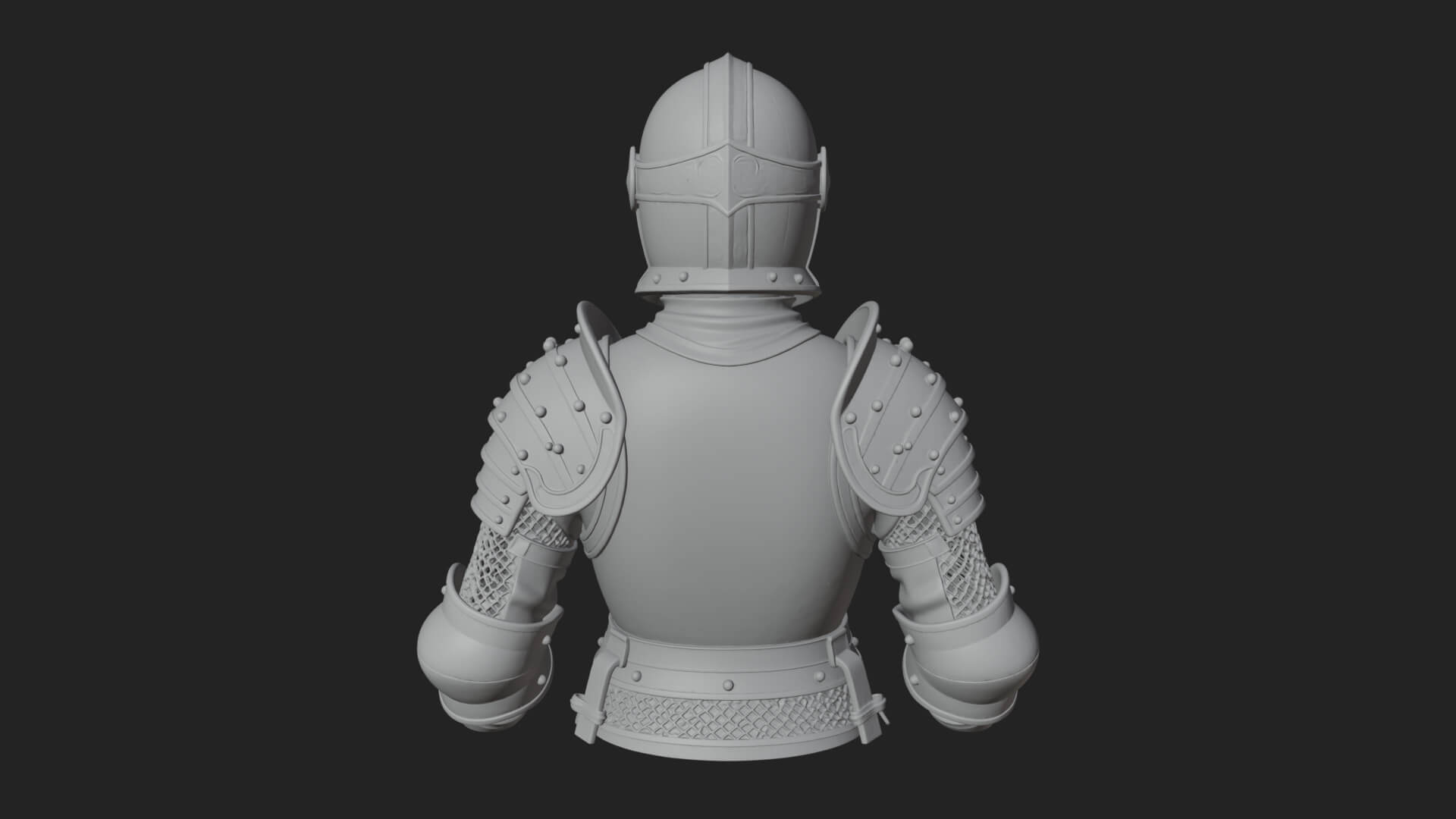 Knight Great Helm Bust Design 2 3D Print Model 3D Model