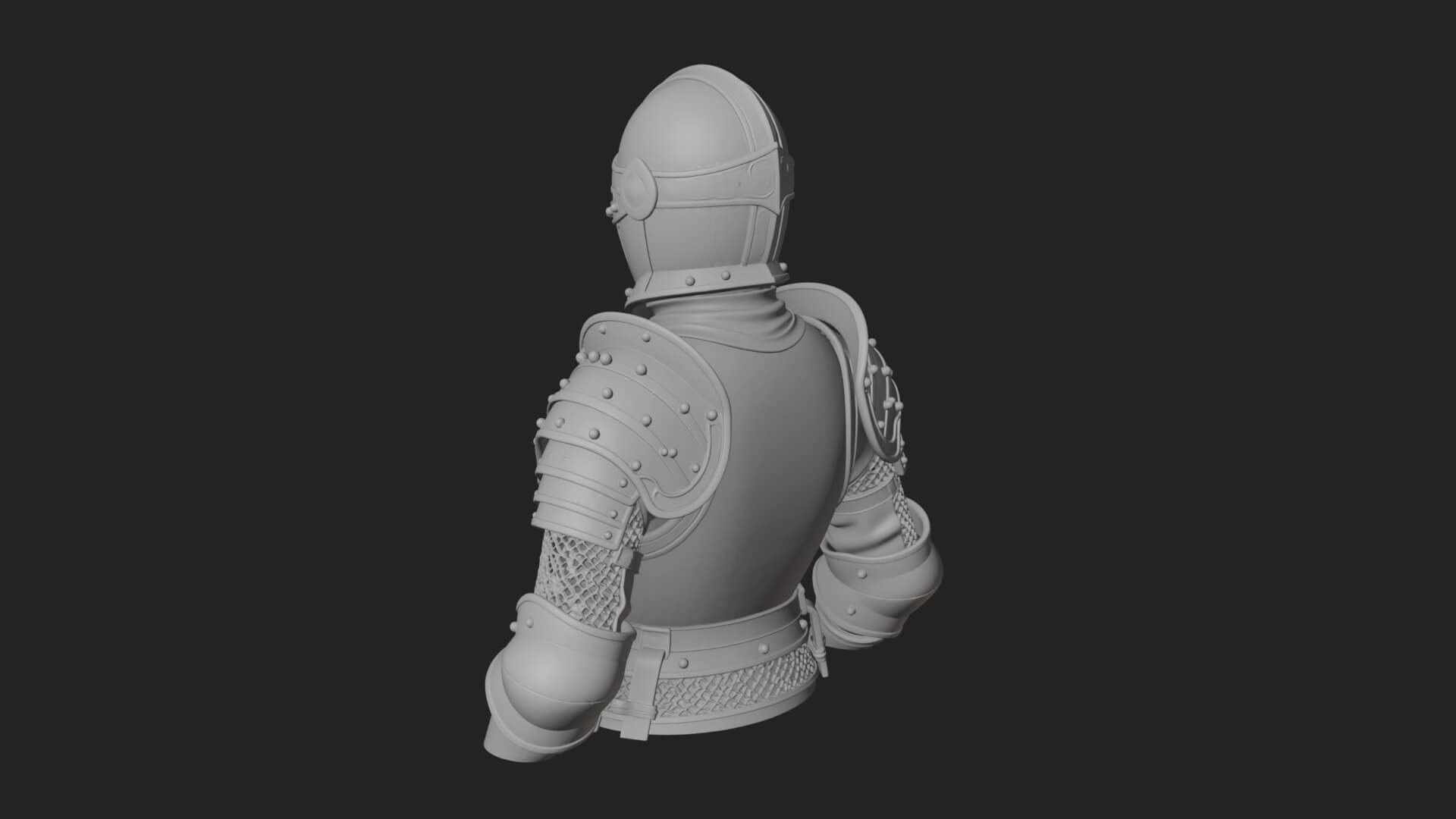 Knight Great Helm Bust Design 2 3D Print Model 3D Model