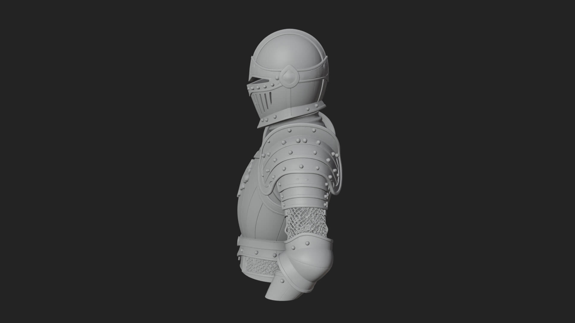 Knight Great Helm Bust Design 2 3D Print Model 3D Model