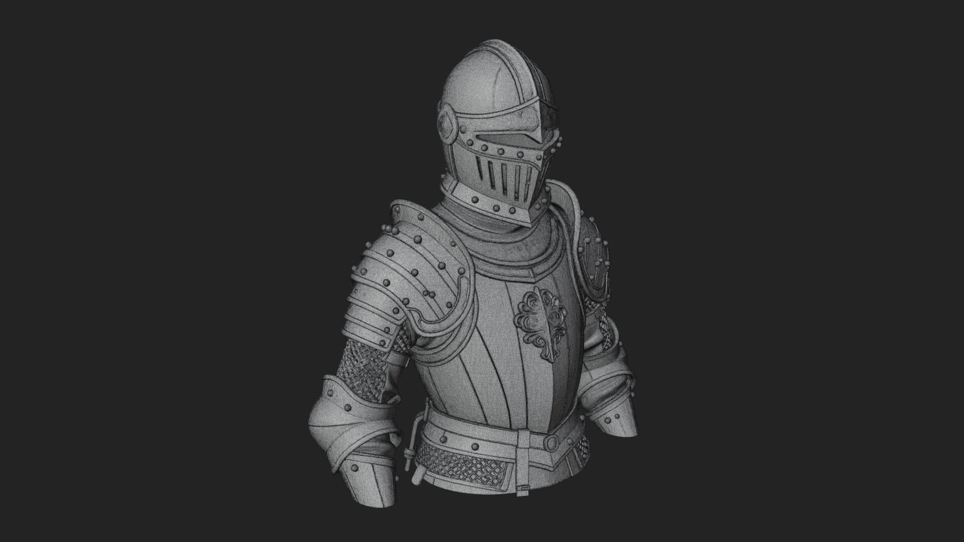 Knight Great Helm Bust Design 2 3D Print Model 3D Model