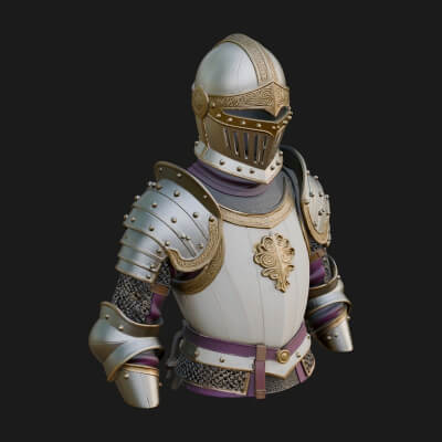 Knight Great Helm Bust Design 2 3D Print Model