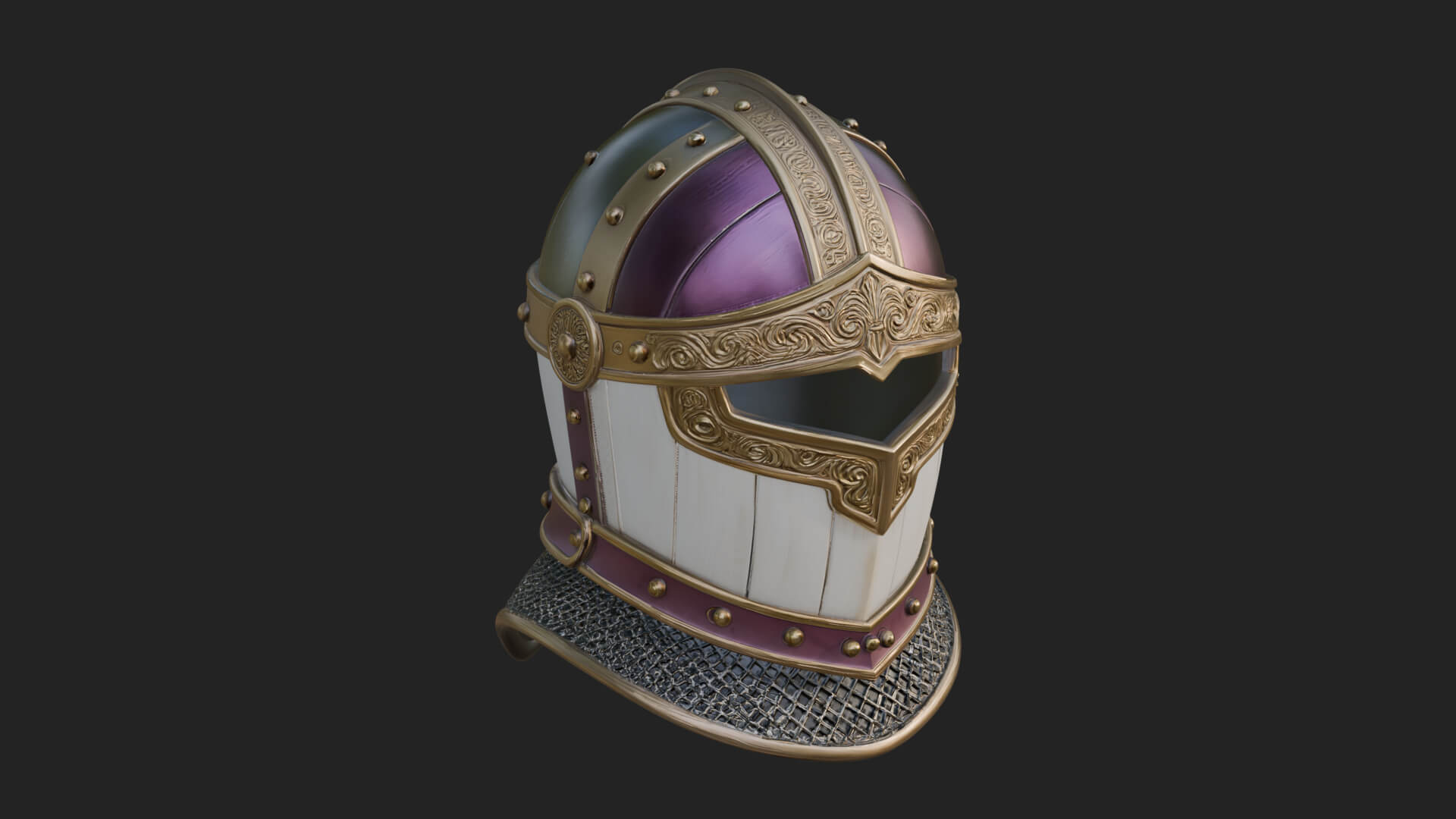 Knight Great Helm Bust Design 3 3D Print Model 3D Model