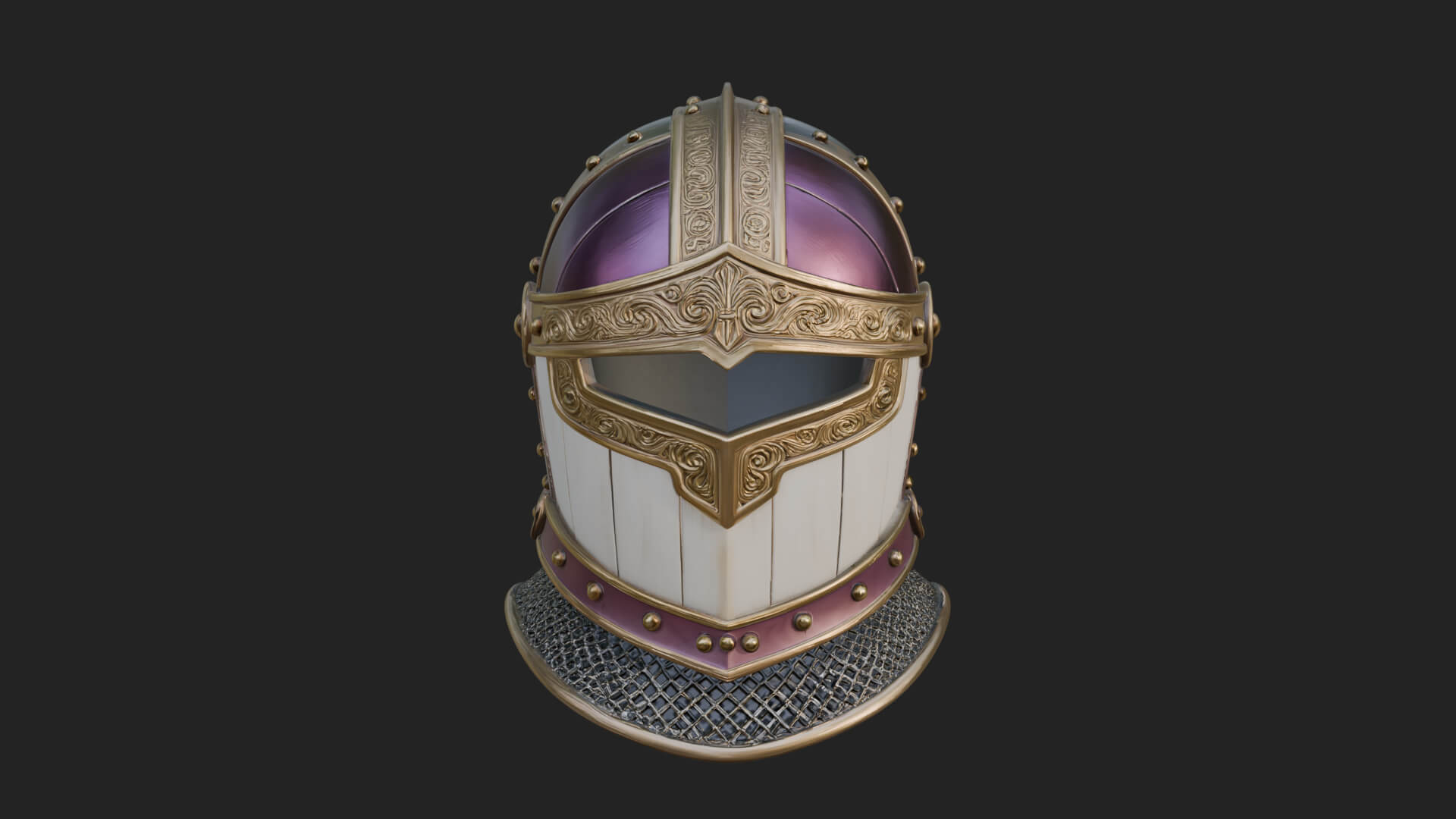 Knight Great Helm Bust Design 3 3D Print Model 3D Model