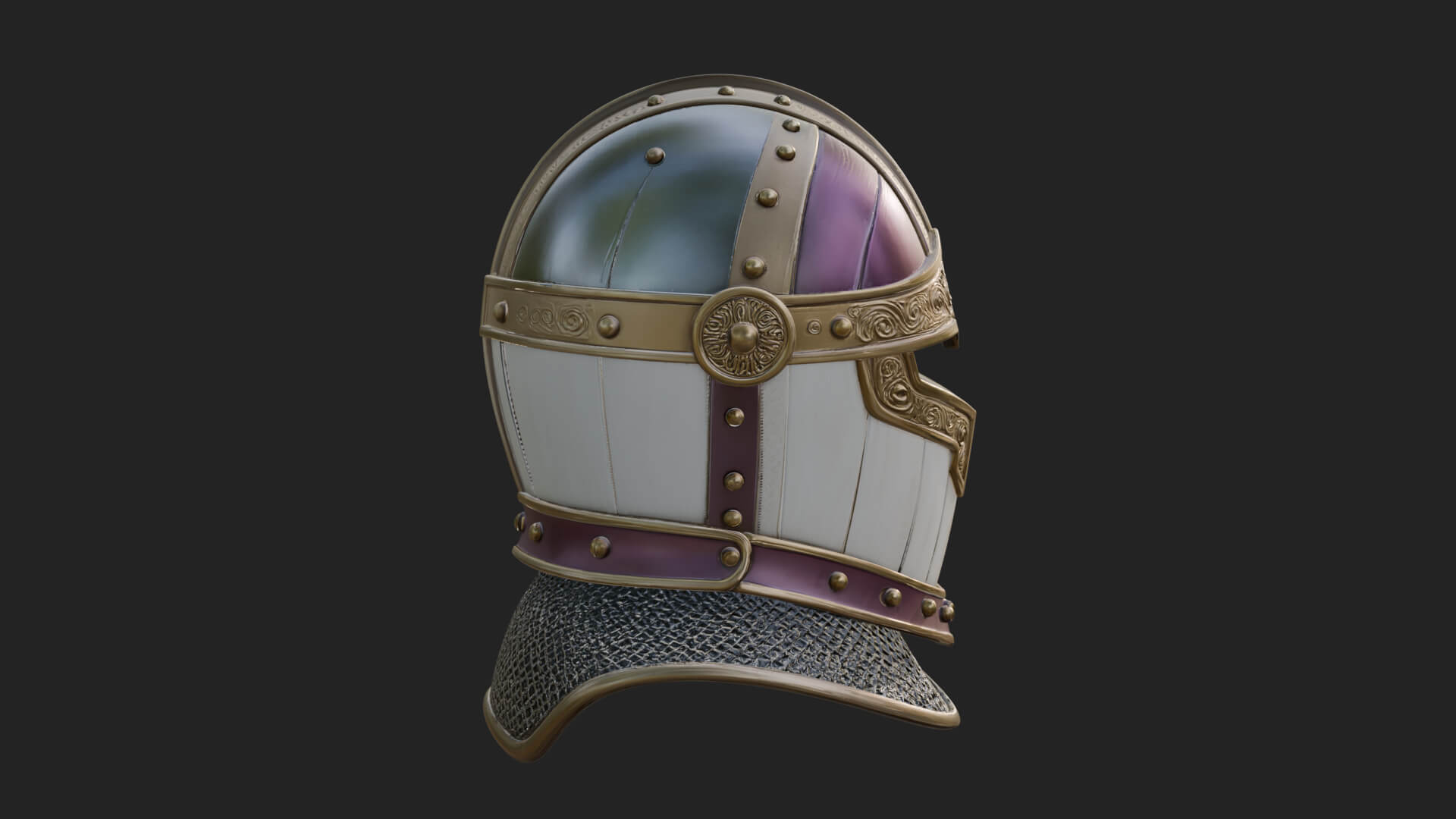 Knight Great Helm Bust Design 3 3D Print Model 3D Model