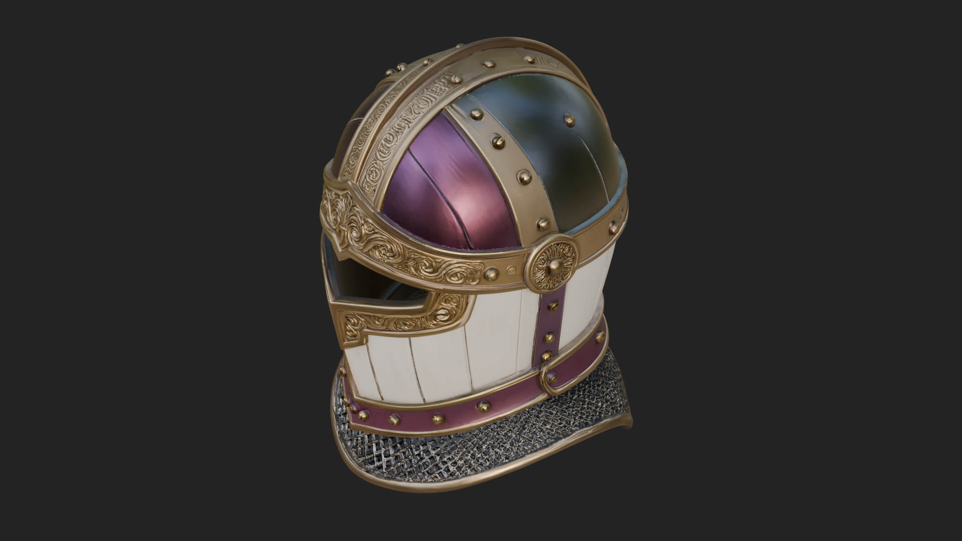 Knight Great Helm Bust Design 3 3D Print Model 3D Model