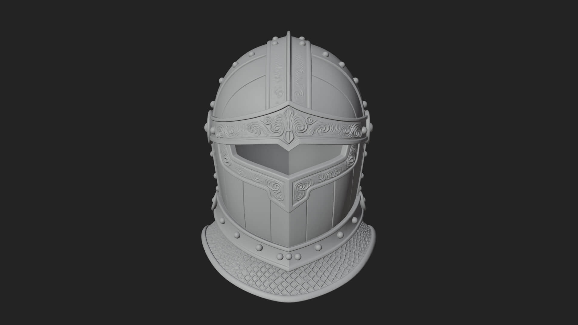 Knight Great Helm Bust Design 3 3D Print Model 3D Model