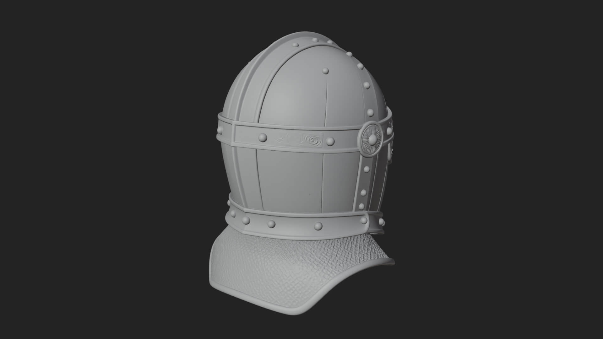 Knight Great Helm Bust Design 3 3D Print Model 3D Model
