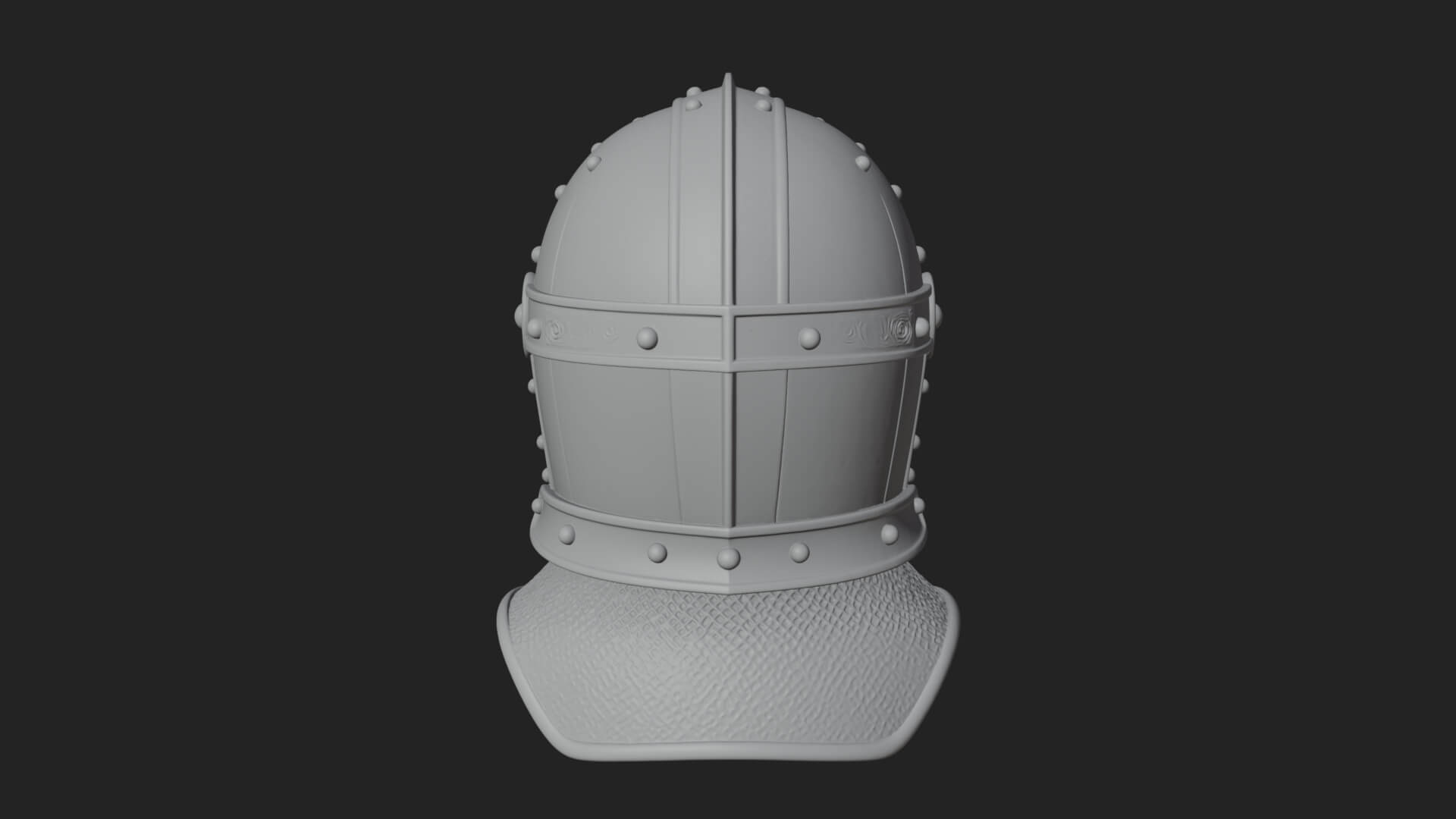Knight Great Helm Bust Design 3 3D Print Model 3D Model