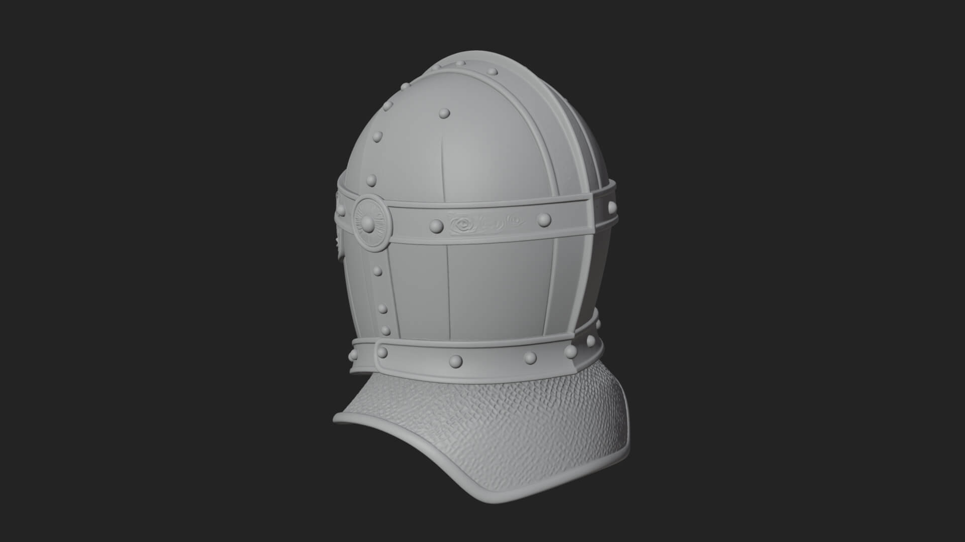 Knight Great Helm Bust Design 3 3D Print Model 3D Model