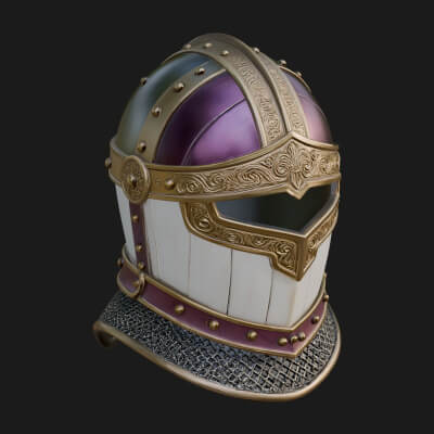 Knight Great Helm Bust Design 3 3D Print Model