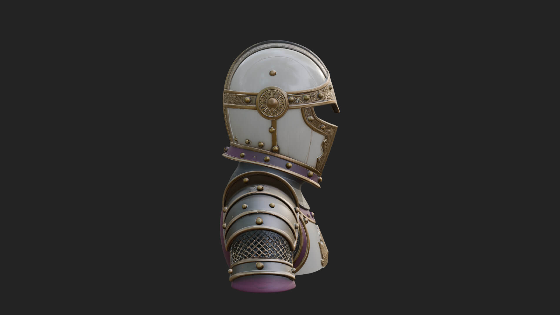 Knight Great Helm Bust Design 4 3D Print Model 3D Model