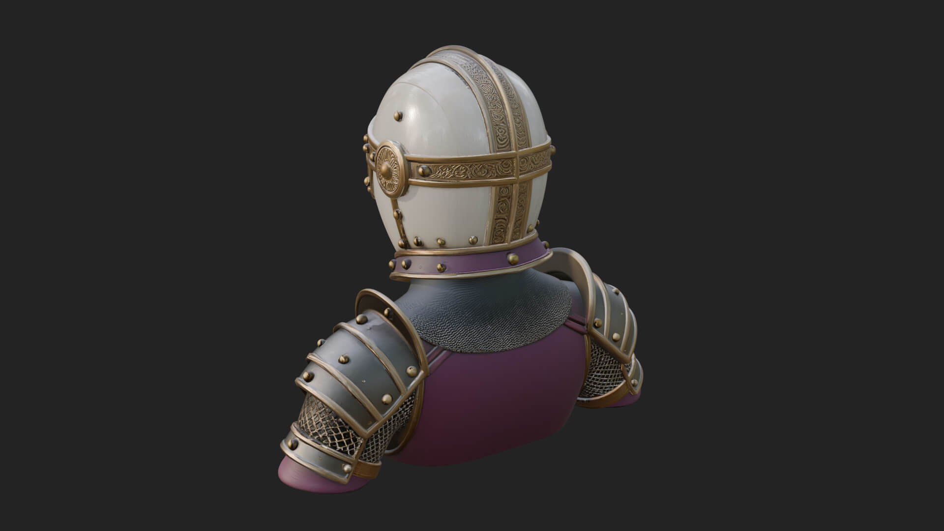 Knight Great Helm Bust Design 4 3D Print Model 3D Model