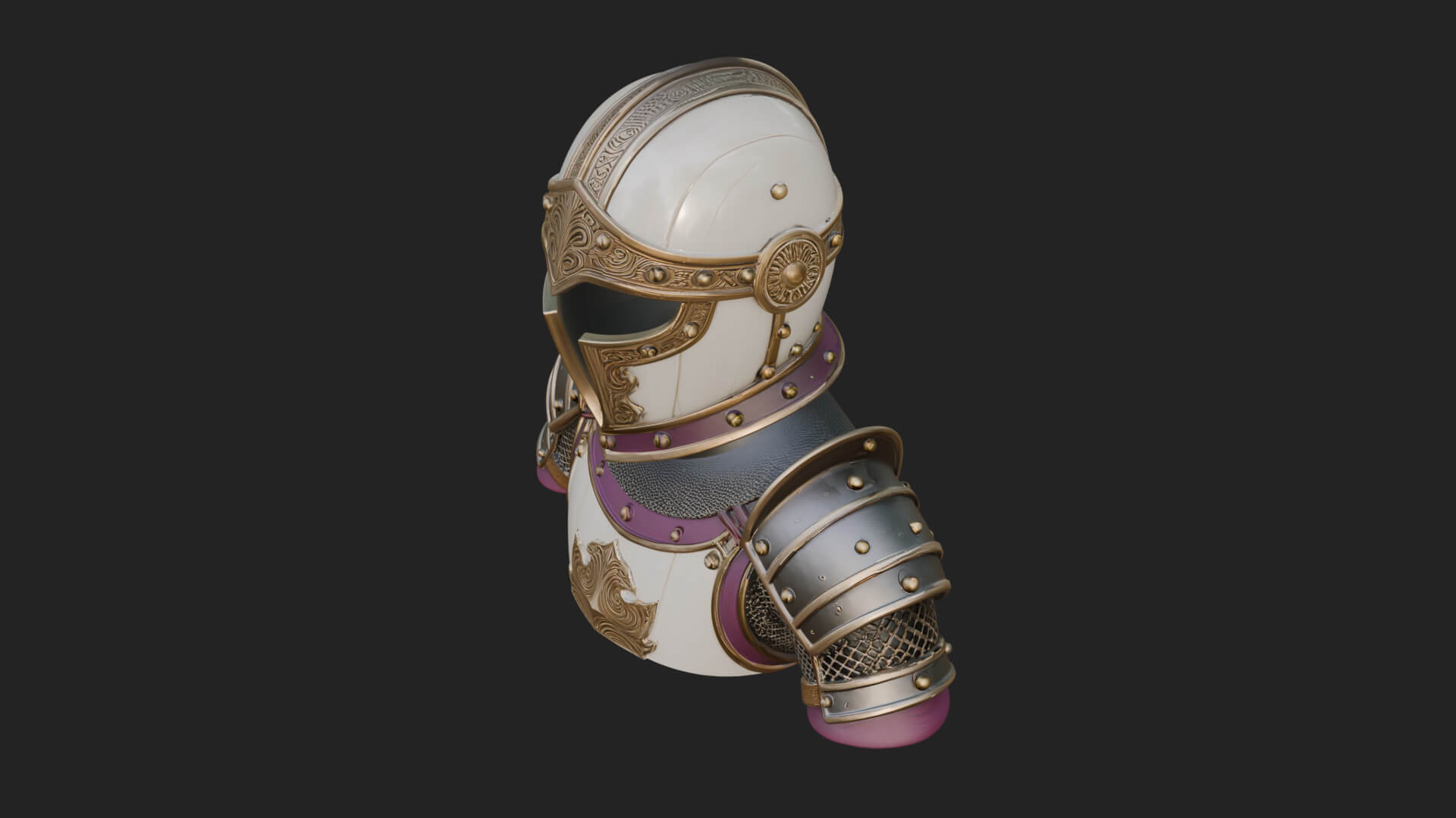 Knight Great Helm Bust Design 4 3D Print Model 3D Model