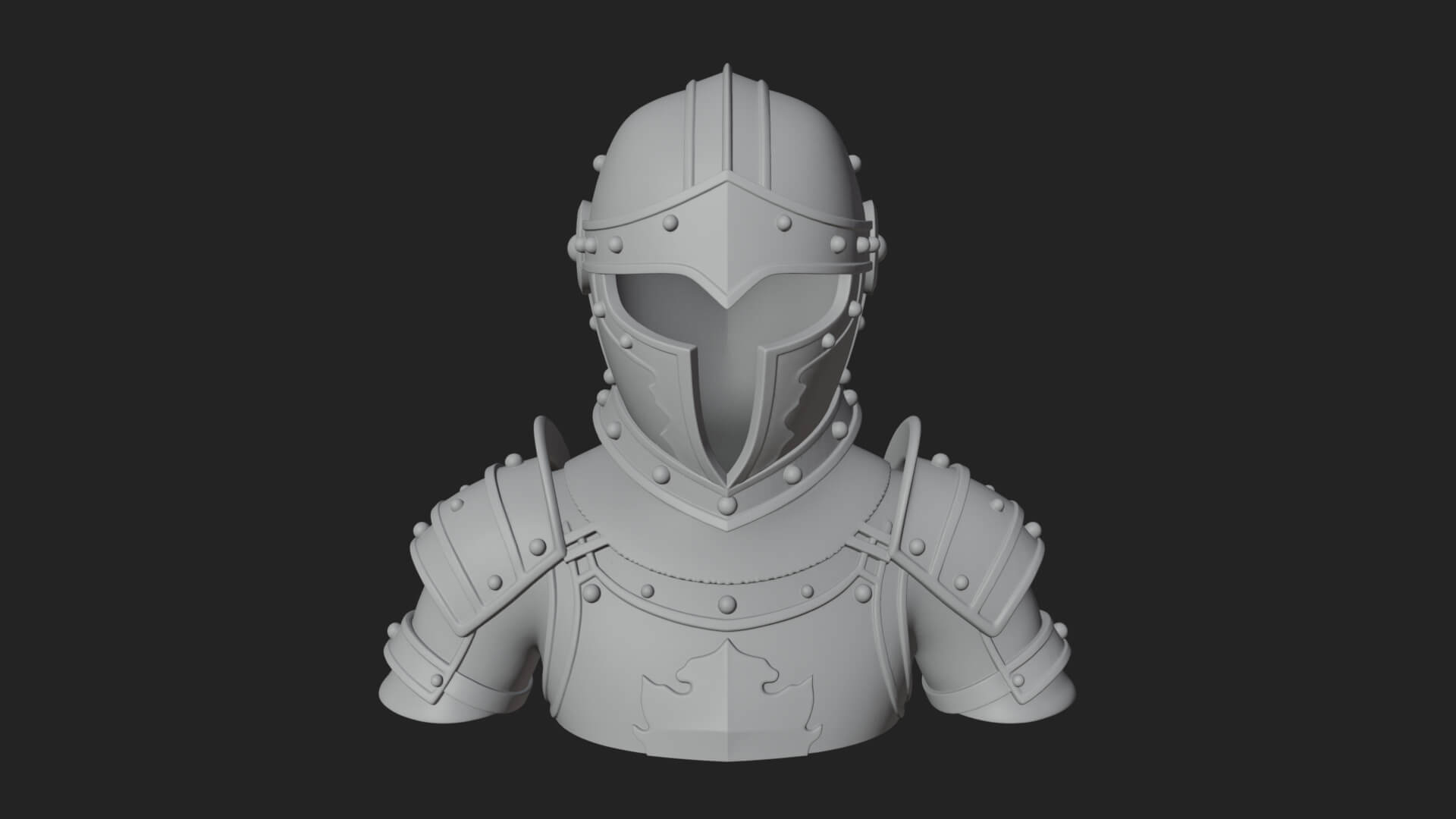 Knight Great Helm Bust Design 4 3D Print Model 3D Model