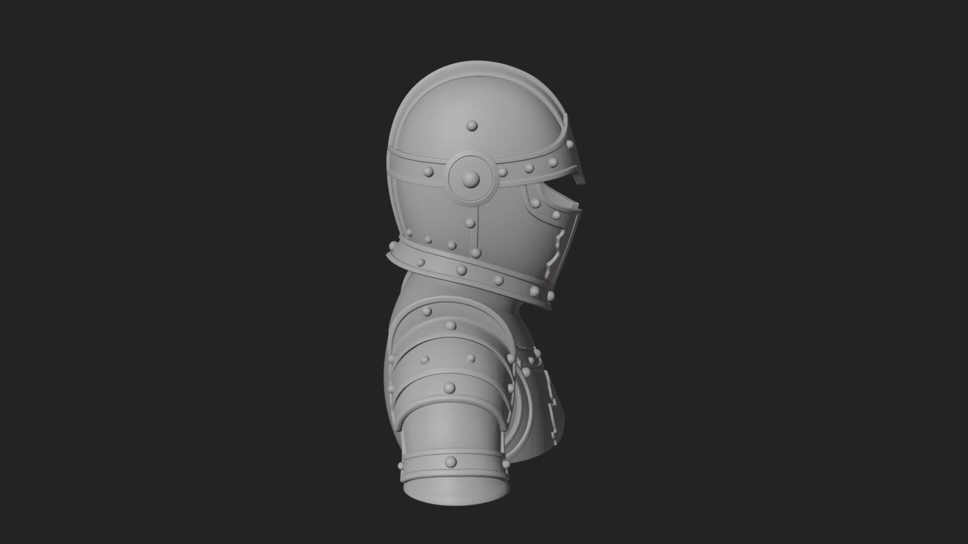 Knight Great Helm Bust Design 4 3D Print Model 3D Model