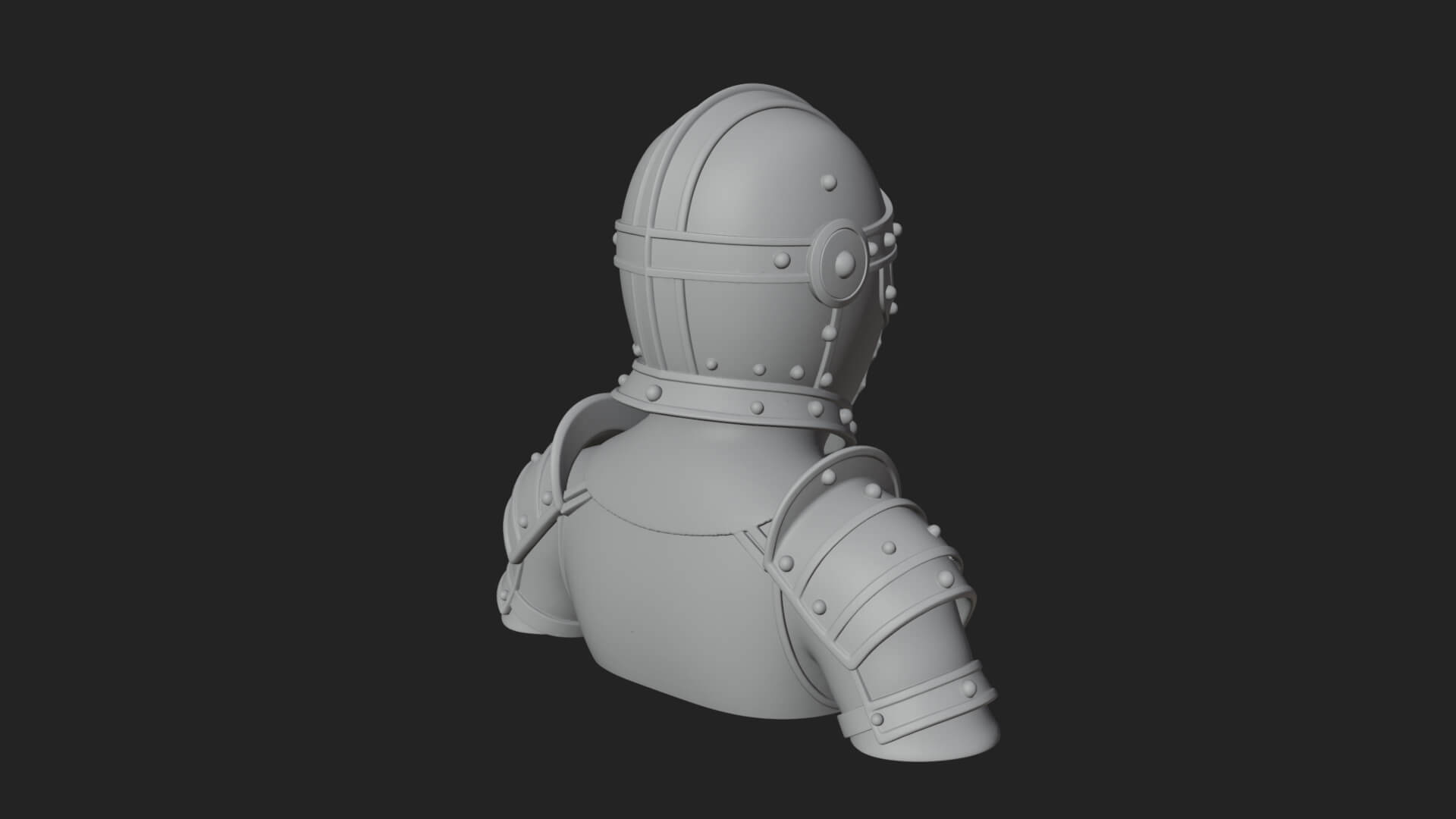 Knight Great Helm Bust Design 4 3D Print Model 3D Model