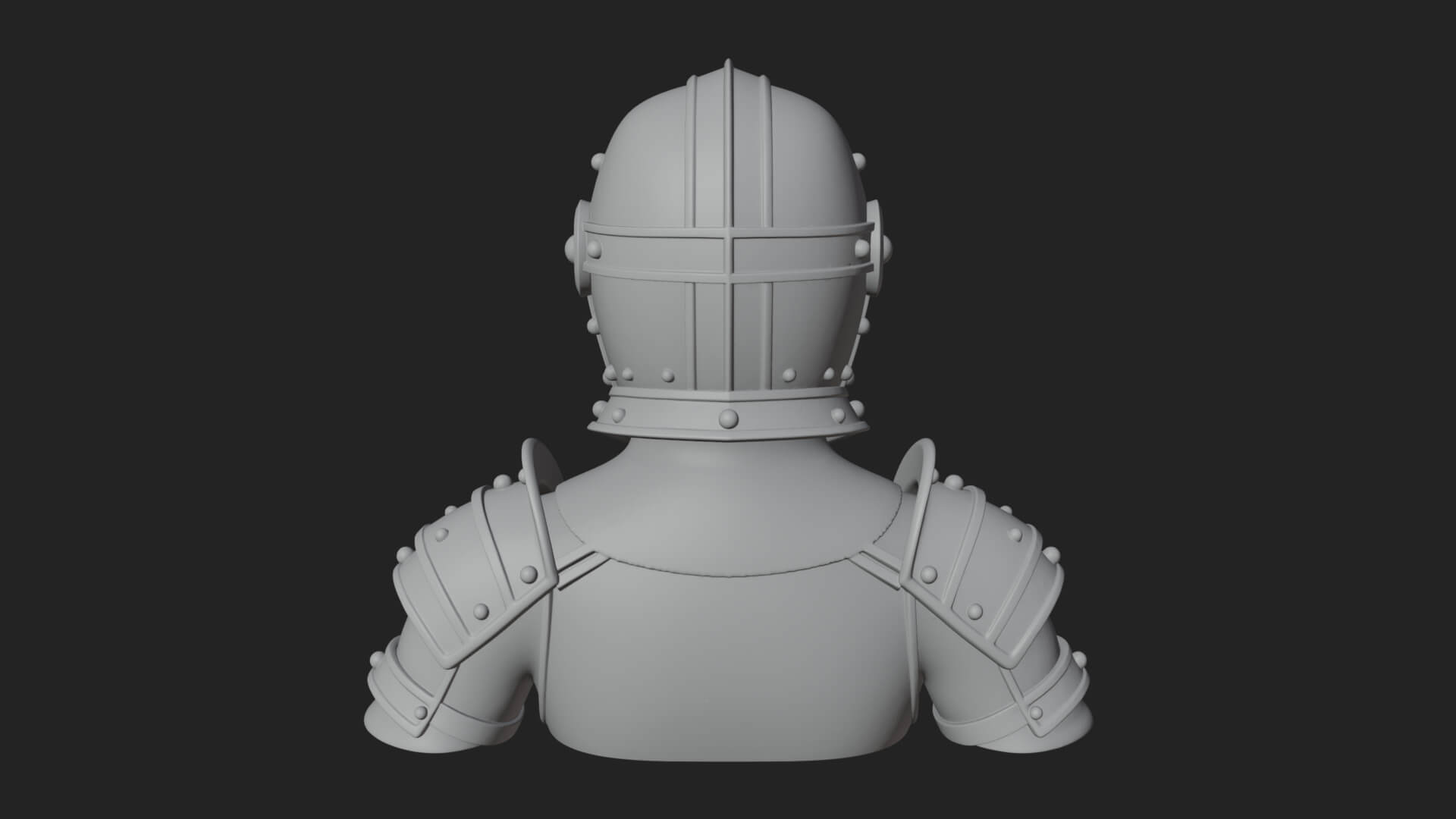 Knight Great Helm Bust Design 4 3D Print Model 3D Model