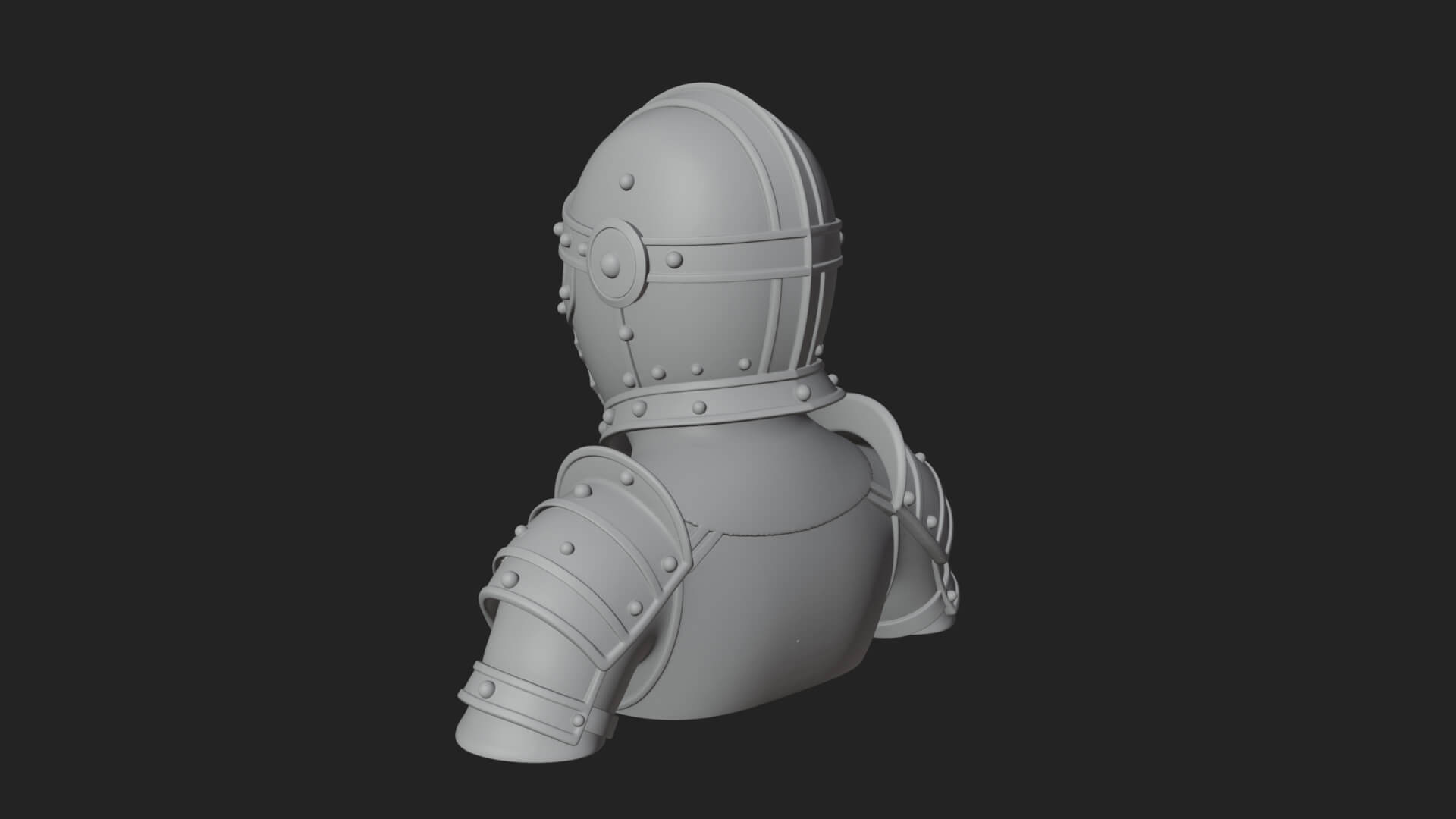 Knight Great Helm Bust Design 4 3D Print Model 3D Model