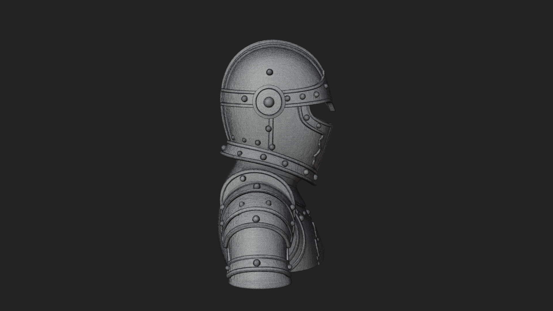 Knight Great Helm Bust Design 4 3D Print Model 3D Model