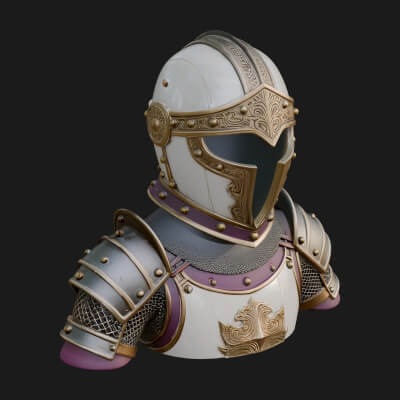 Knight Great Helm Bust Design 4 3D Print Model