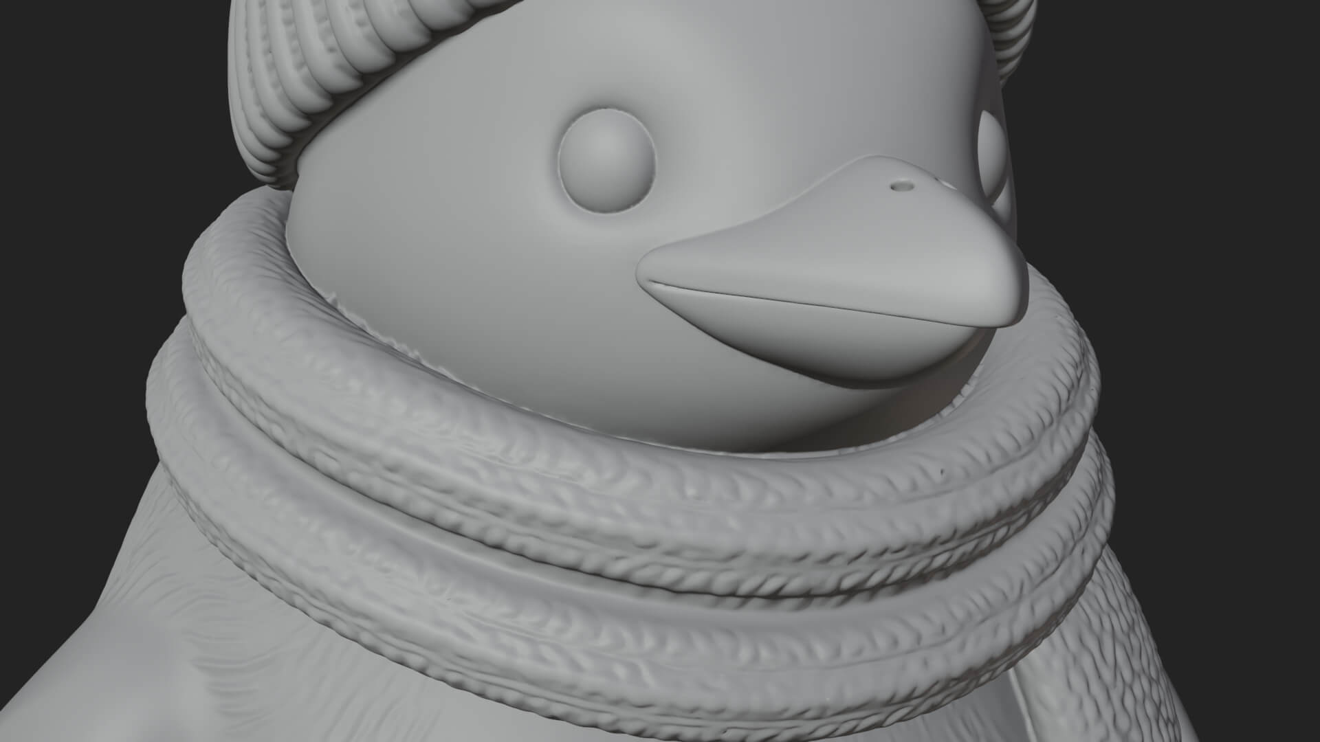 Knit Hat Penguin Statue Design 1 3D Print Model 3D Model
