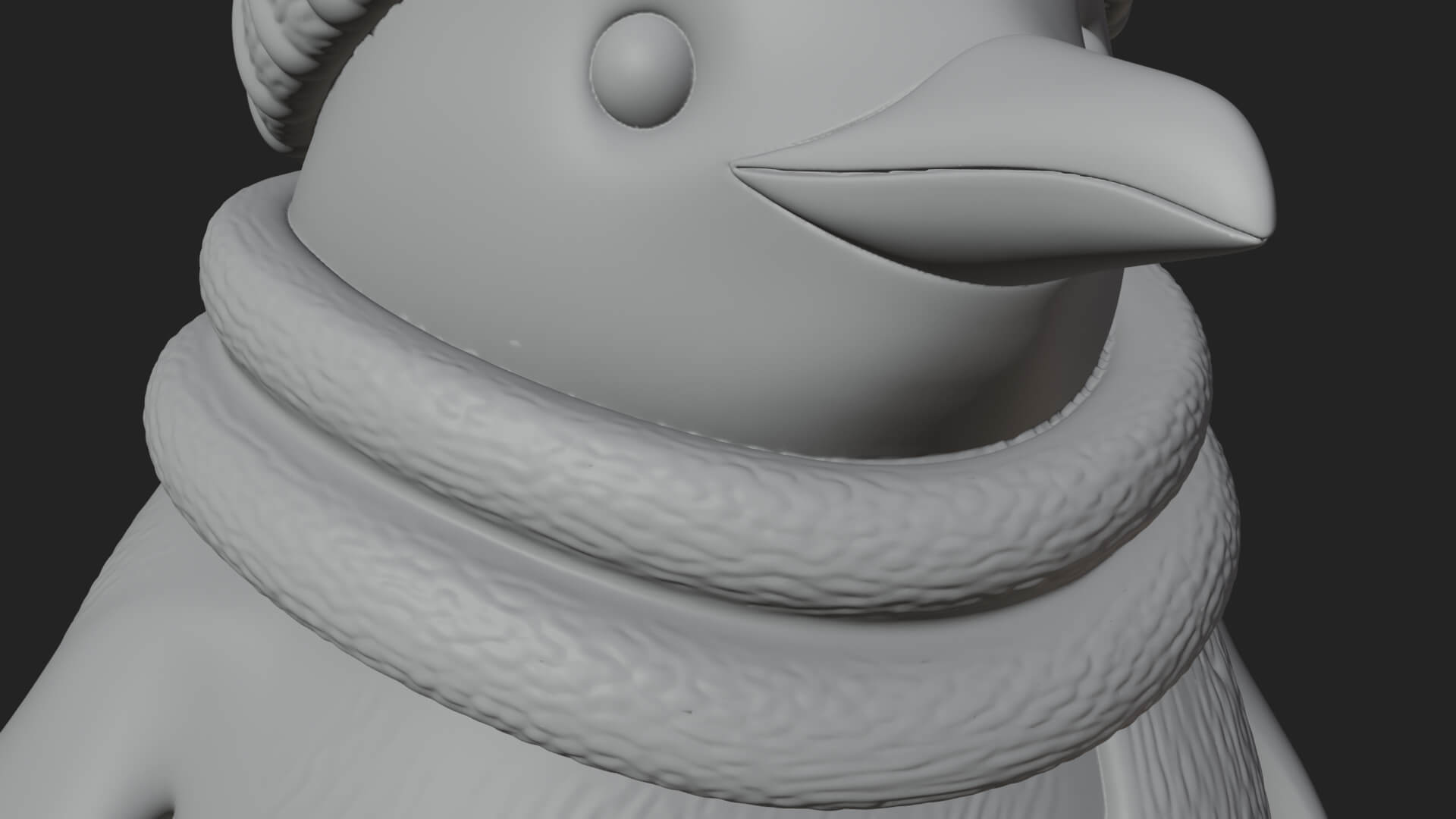 Knit Hat Penguin Statue Design 2 3D Print Model 3D Model
