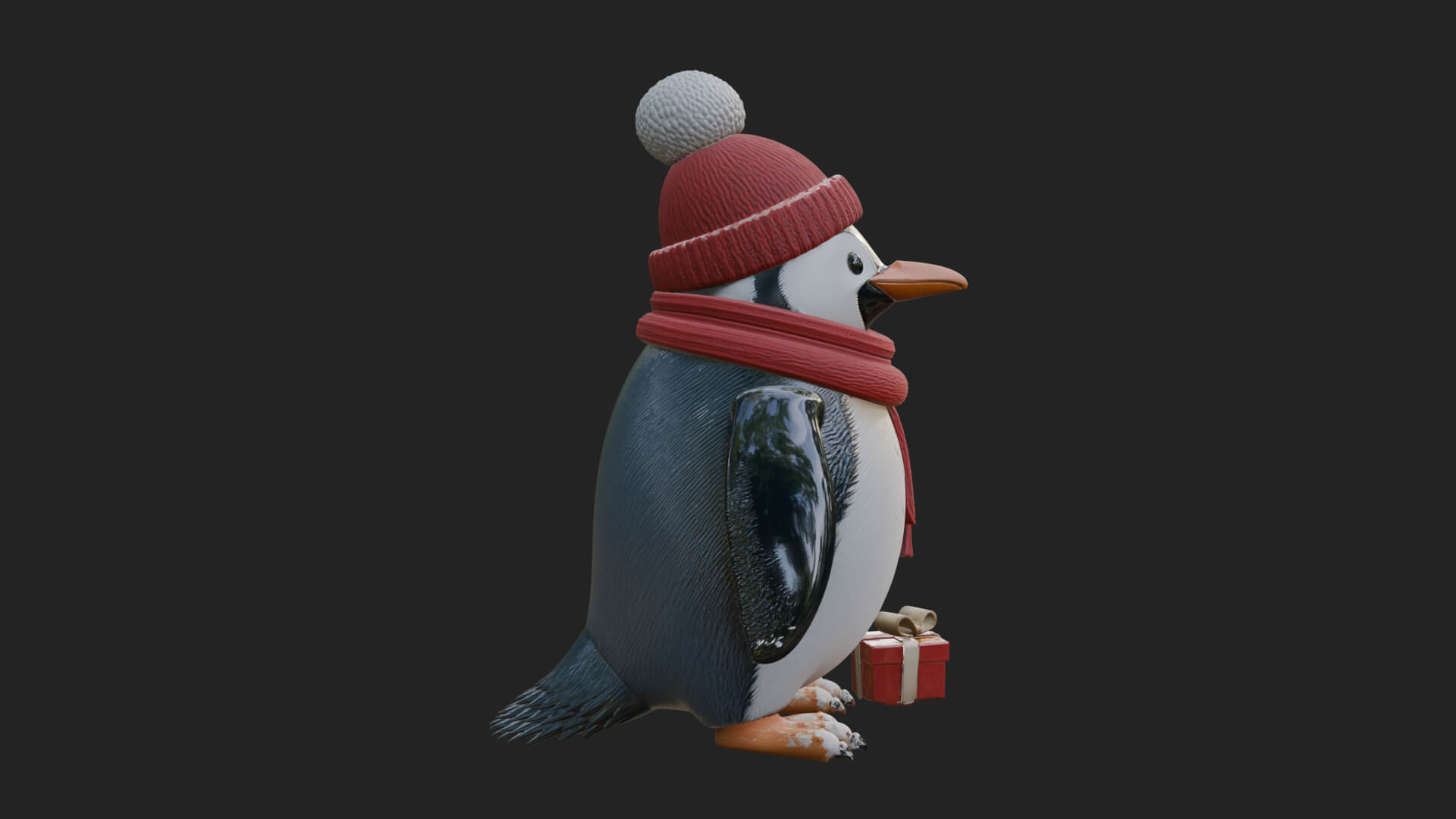 Knit Hat Penguin Statue Design 3 3D Print Model 3D Model