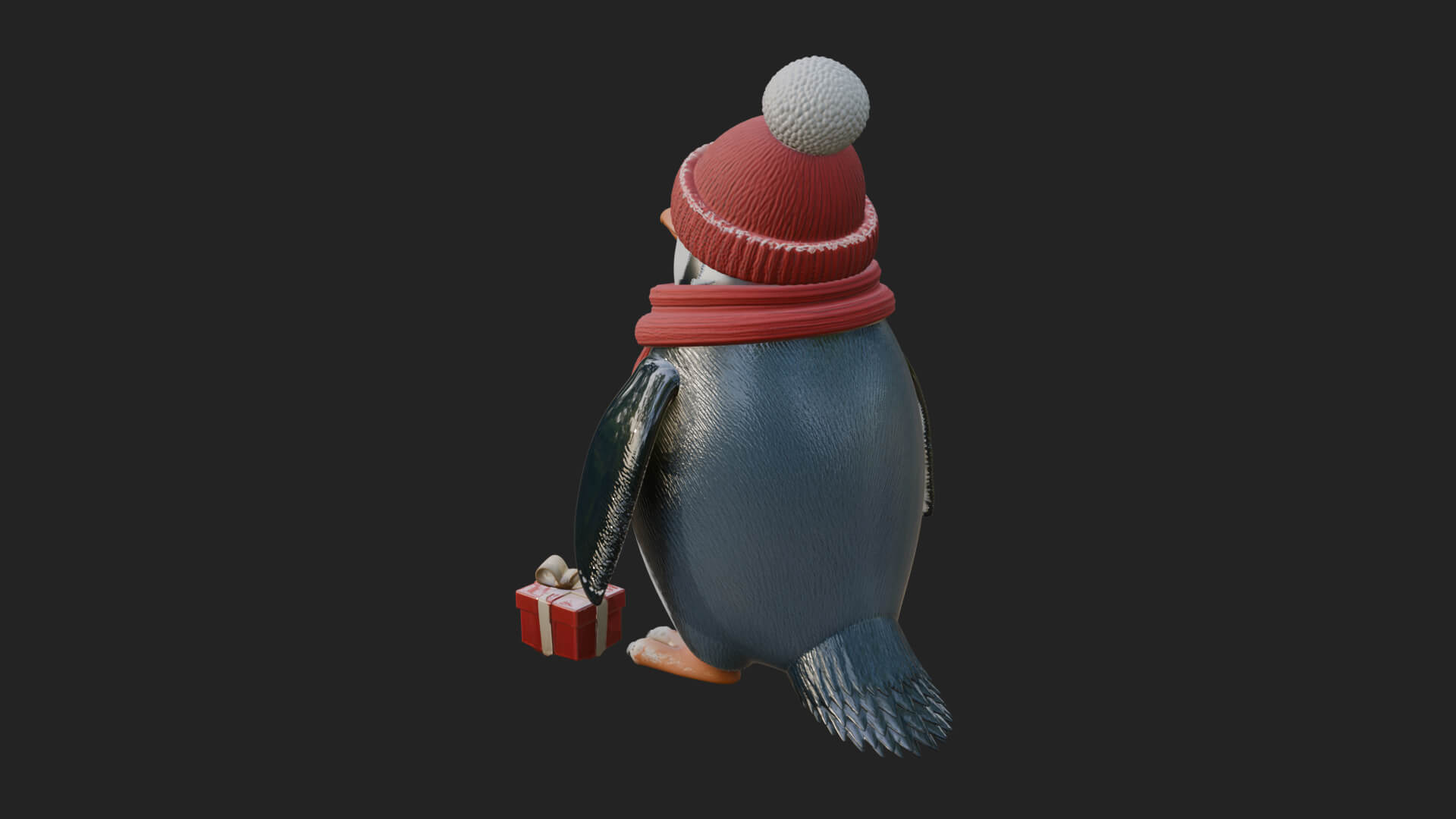 Knit Hat Penguin Statue Design 3 3D Print Model 3D Model