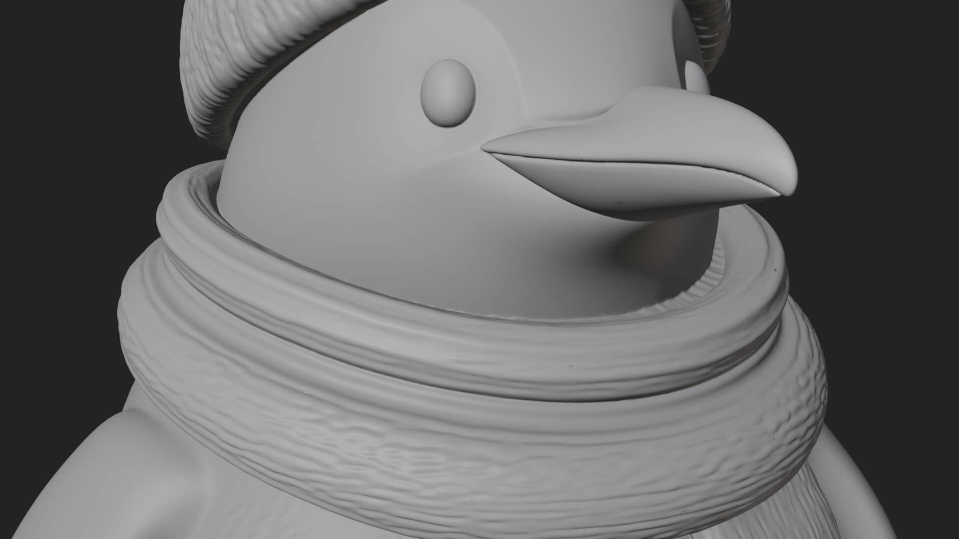 Knit Hat Penguin Statue Design 3 3D Print Model 3D Model
