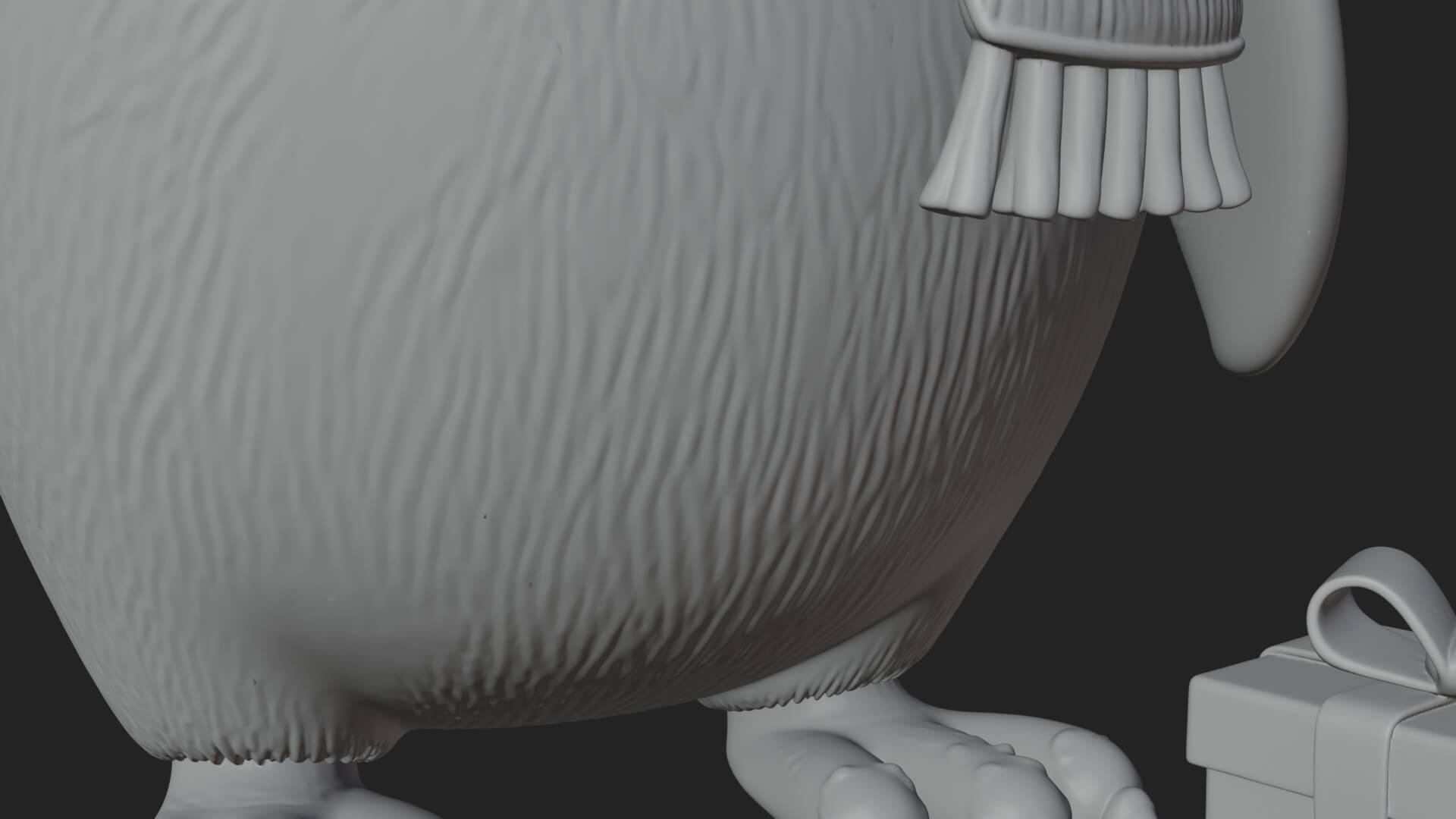 Knit Hat Penguin Statue Design 3 3D Print Model 3D Model